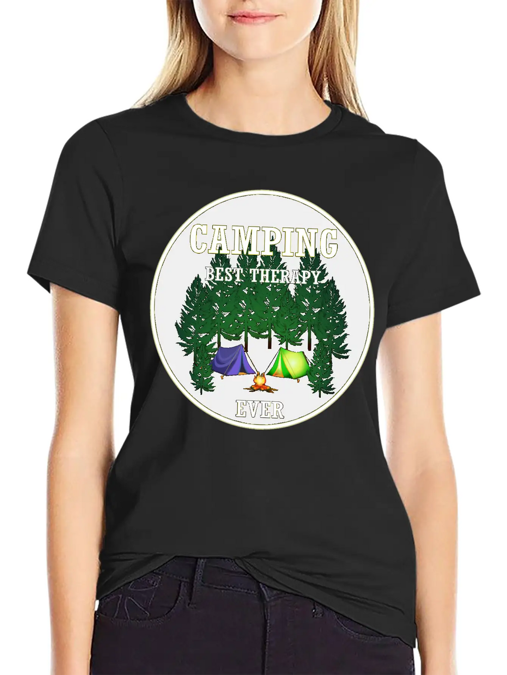 Camping Best Therapy Ever Stylish Everyday T-Shirt – Unisex Basic Cotton Tee