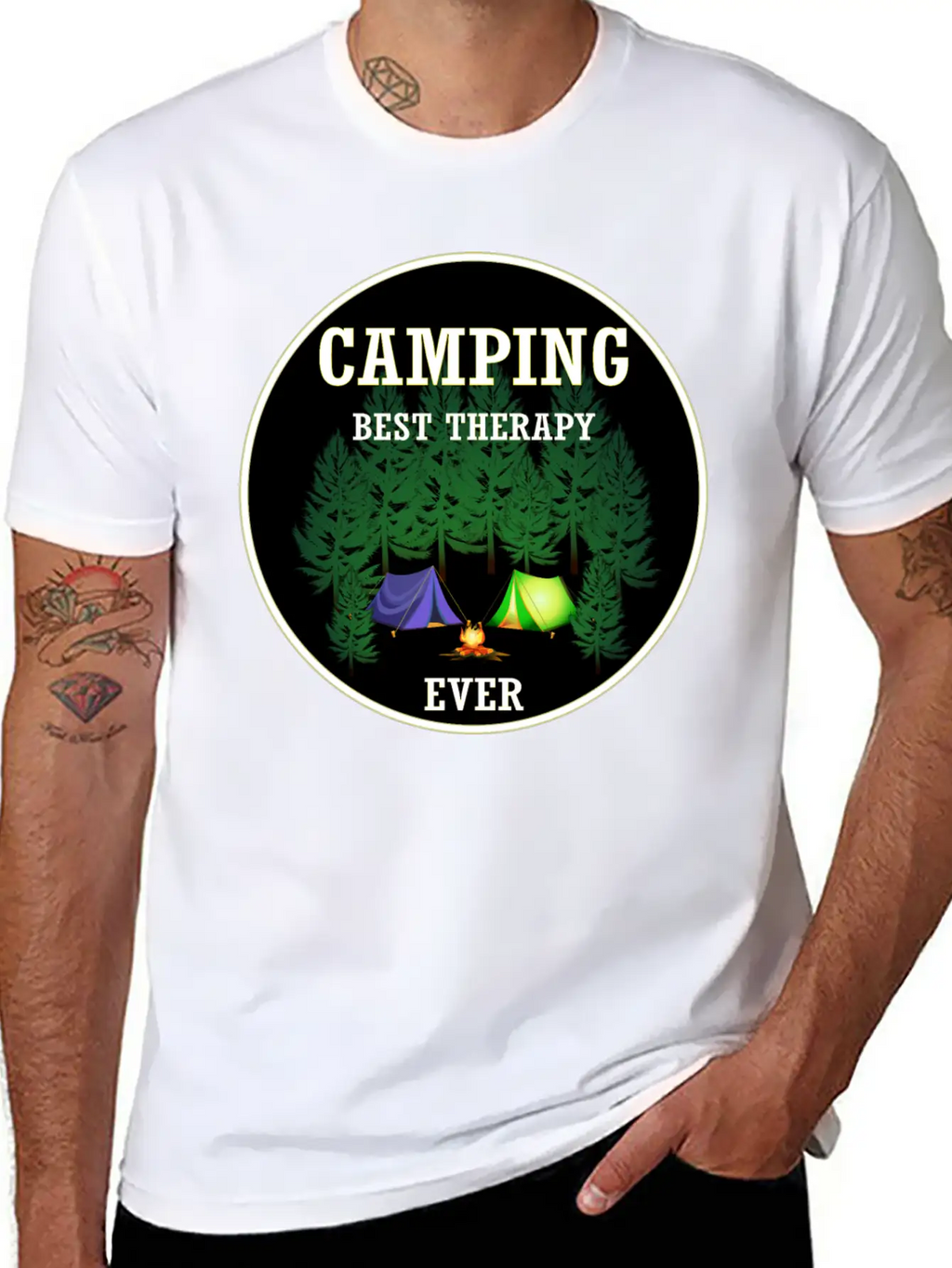 Camping Best Therapy Ever Stylish Everyday T-Shirt – Unisex Basic Cotton Tee