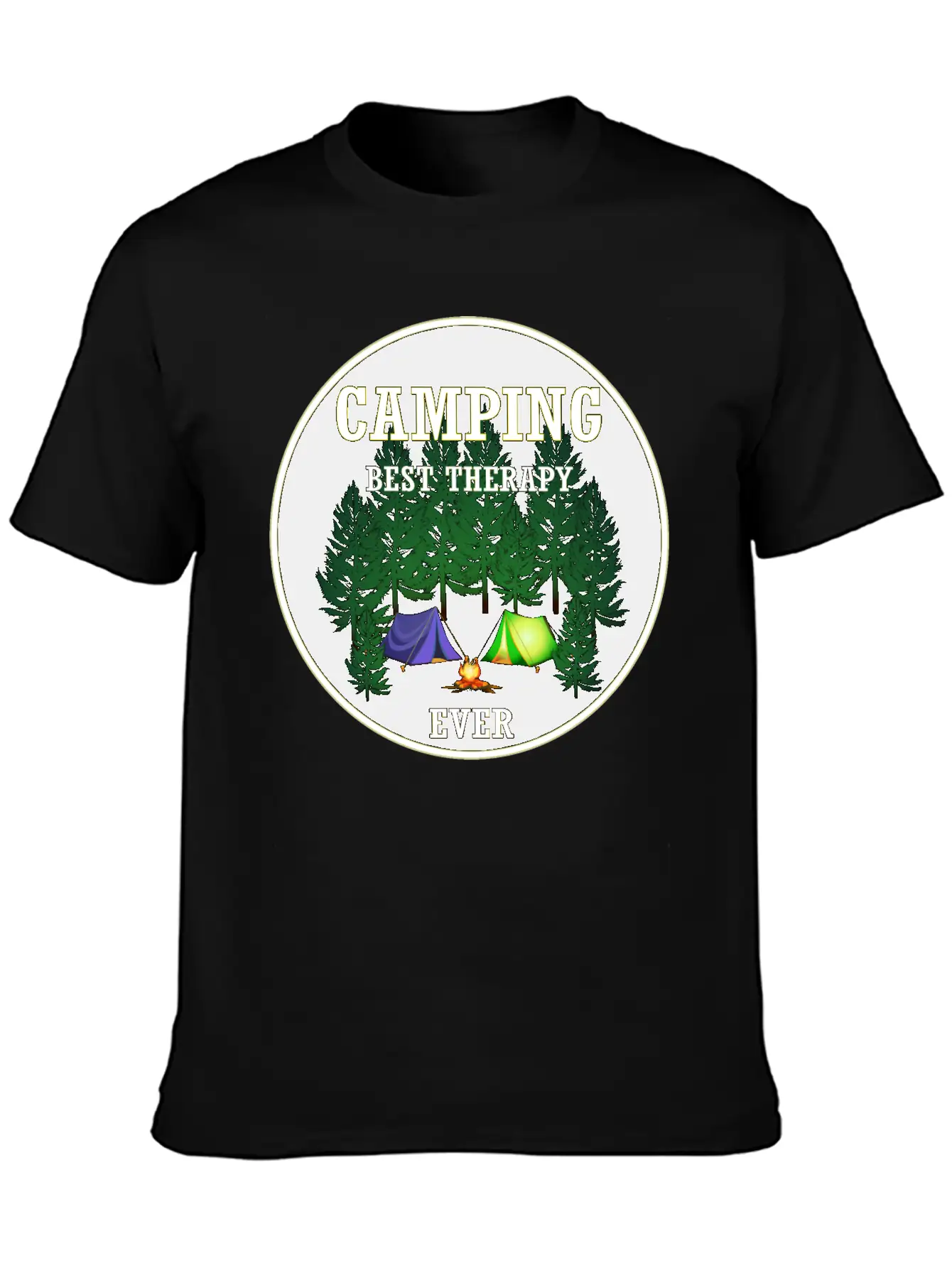 Camping Best Therapy Ever Stylish Everyday T-Shirt – Unisex Basic Cotton Tee
