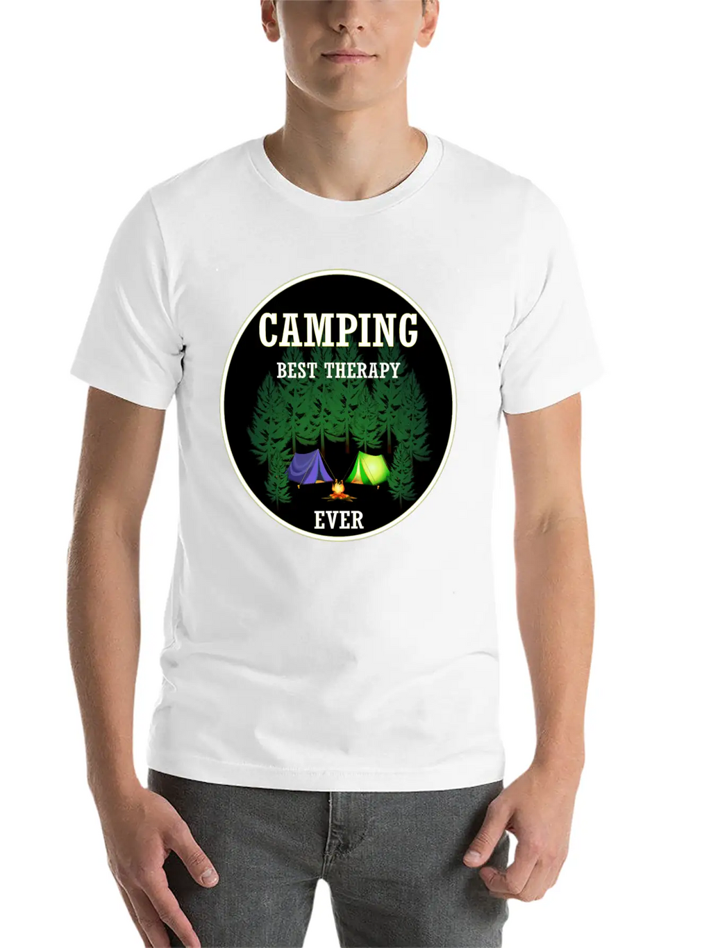 Camping Best Therapy Ever Stylish Everyday T-Shirt – Unisex Basic Cotton Tee