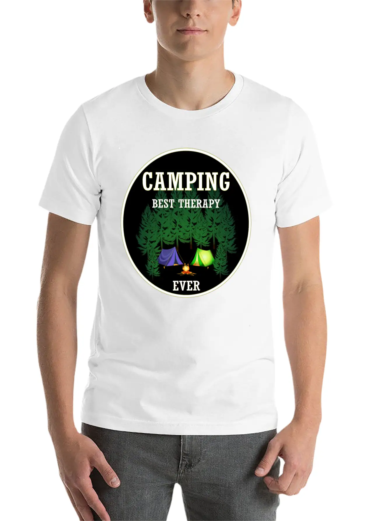 Camping Best Therapy Ever Stylish Everyday T-Shirt – Unisex Basic Cotton Tee