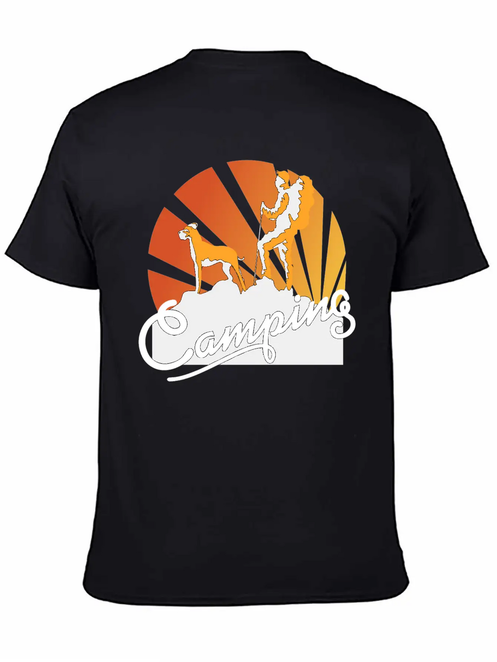 Camping Dog Wander Hiking Mountains Dogs Essential Cotton Tee For Daily Outfits – Unisex Style