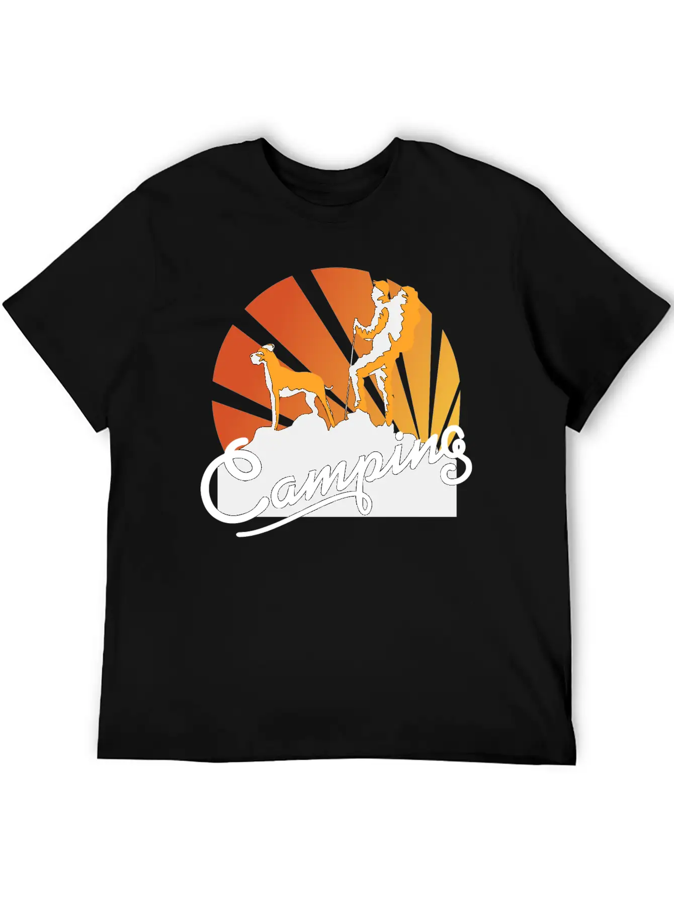 Camping Dog Wander Hiking Mountains Dogs Essential Cotton Tee For Daily Outfits – Unisex Style