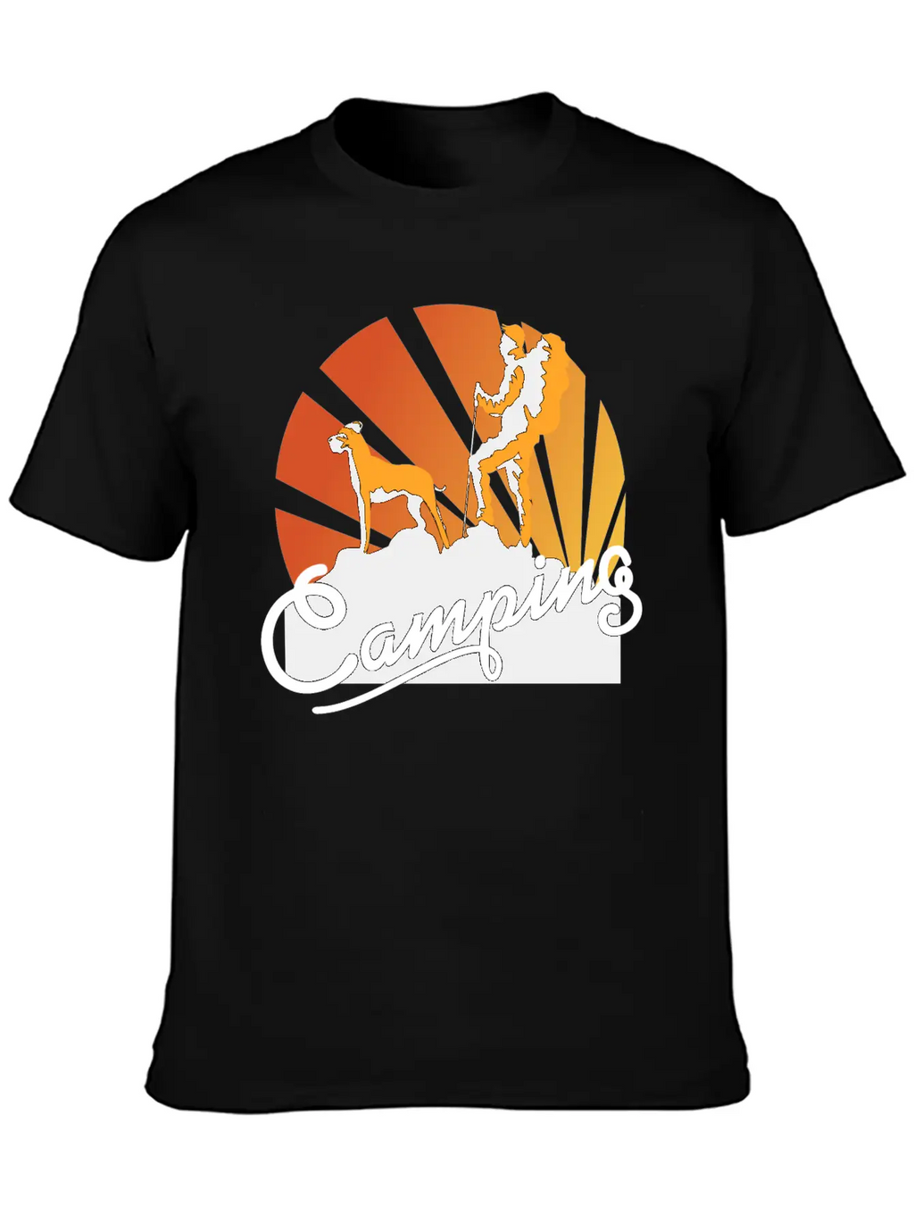 Camping Dog Wander Hiking Mountains Dogs Essential Cotton Tee For Daily Outfits – Unisex Style