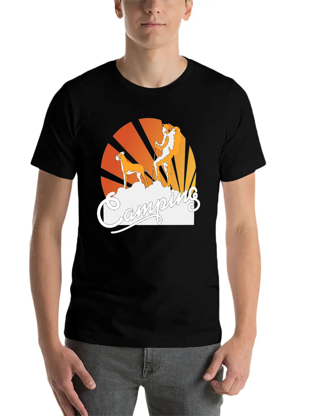 Camping Dog Wander Hiking Mountains Dogs Essential Cotton Tee For Daily Outfits – Unisex Style