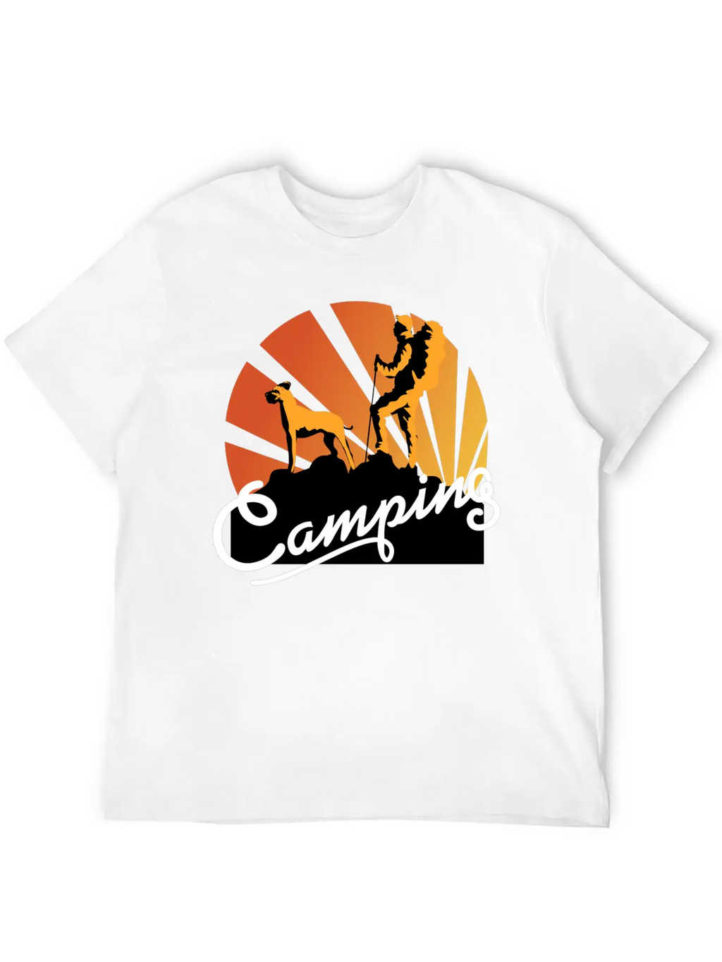 Camping Dog Wander Hiking Mountains Dogs Essential Cotton Tee For Daily Outfits – Unisex Style
