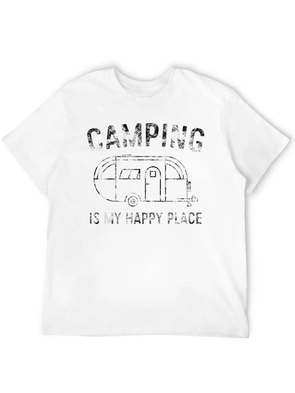 Camping Is My Happy Place Happy Camper Timeless Short Sleeve Tee – Comfy And Minimalist Design