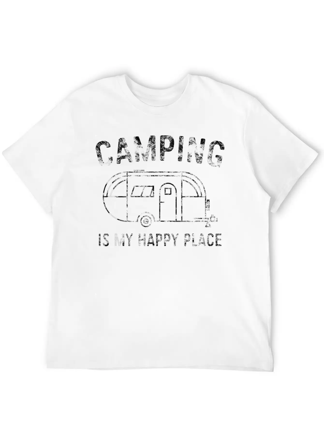 Camping Is My Happy Place Happy Camper Timeless Short Sleeve Tee – Comfy And Minimalist Design