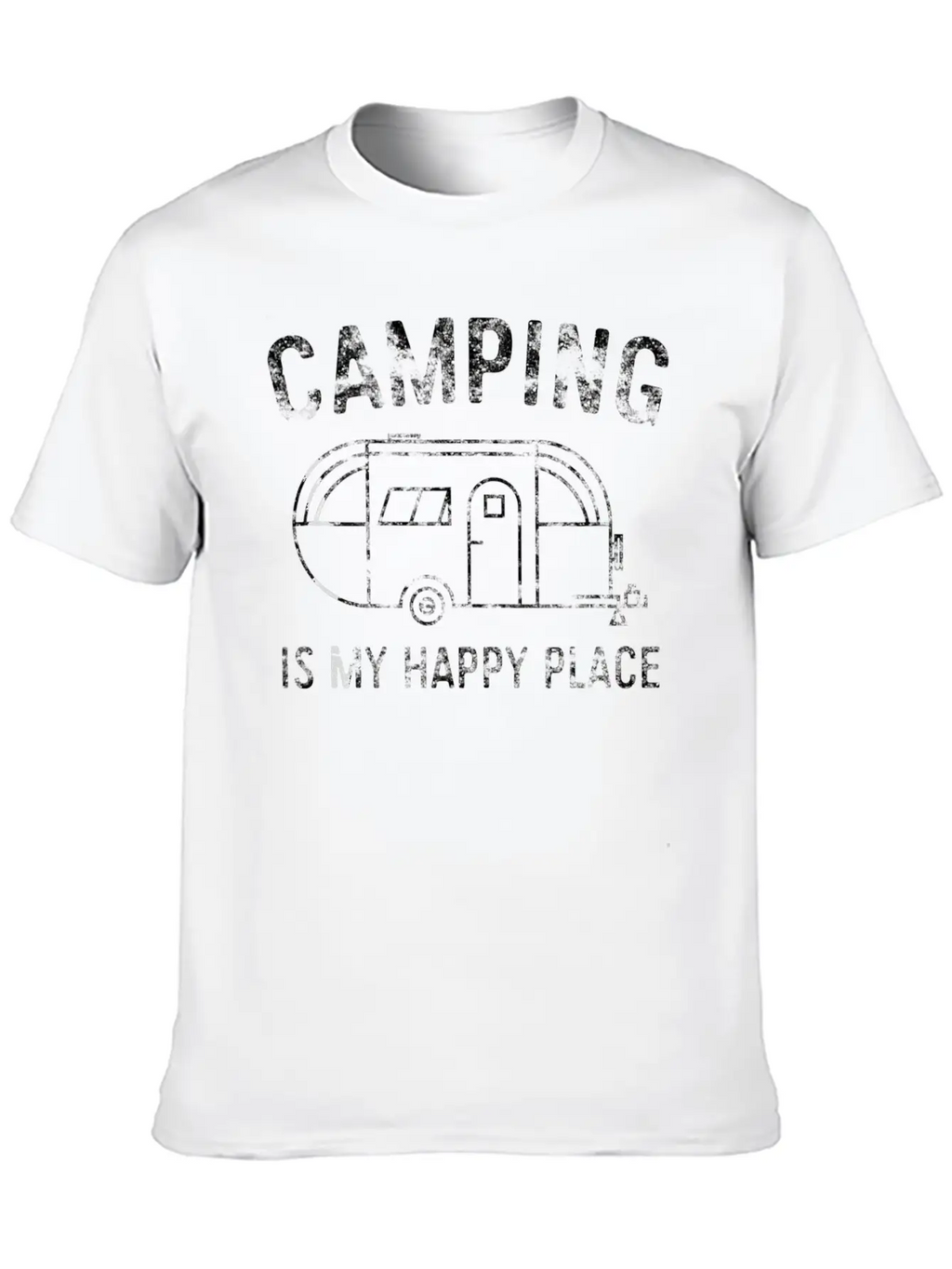 Camping Is My Happy Place Happy Camper Timeless Short Sleeve Tee – Comfy And Minimalist Design