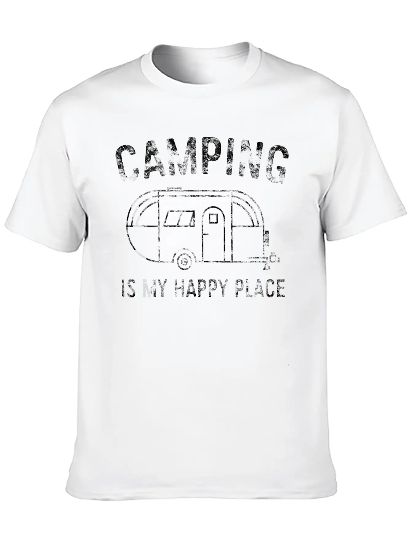Camping Is My Happy Place Happy Camper Timeless Short Sleeve Tee – Comfy And Minimalist Design