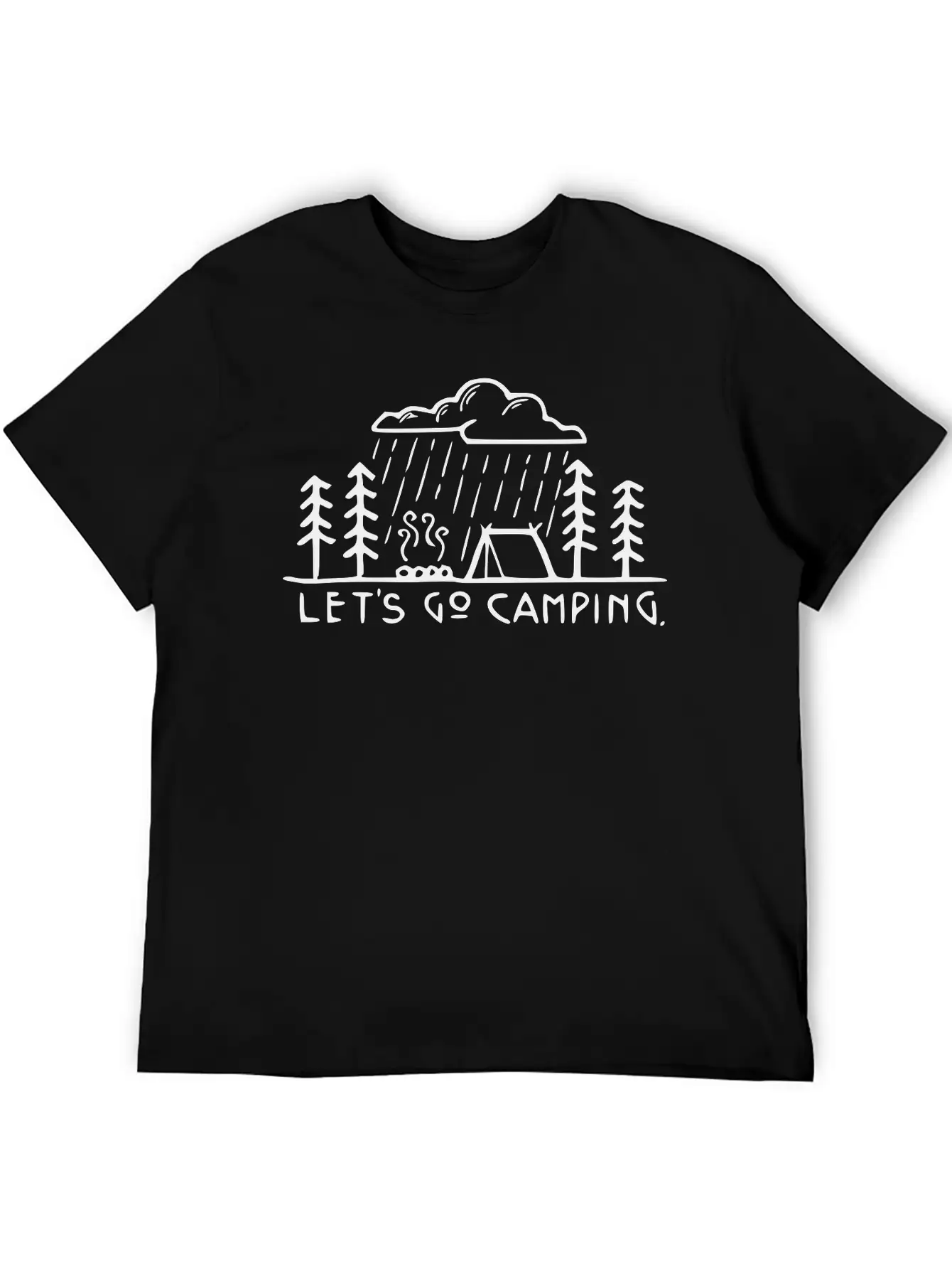 Camping Rain Campfire Stylish Everyday T-Shirt – Unisex Basic Cotton Tee