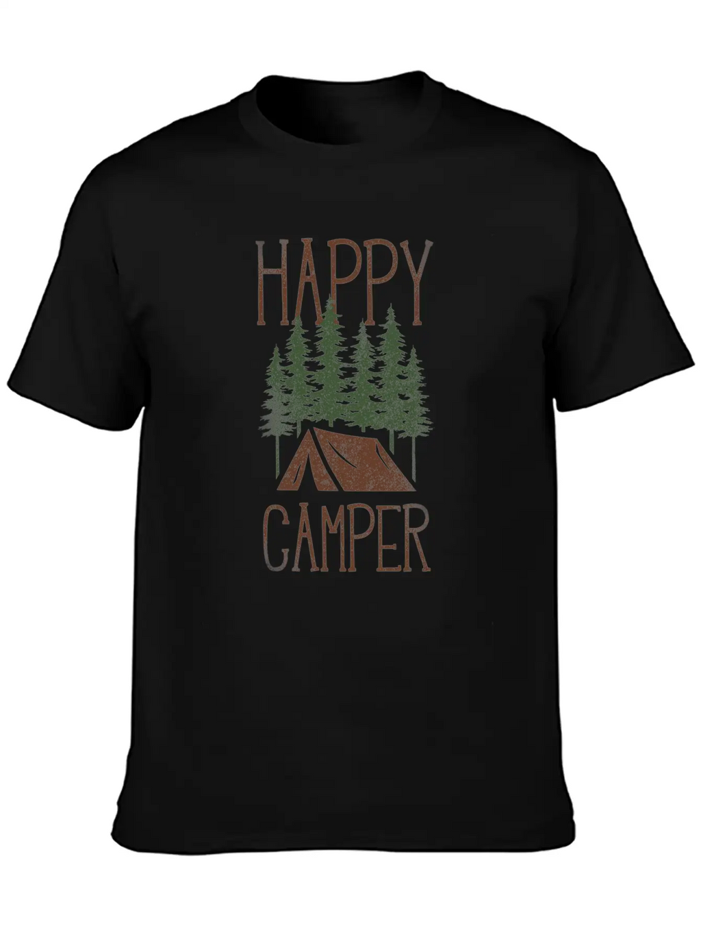 Camping Tent Happy Camper Classic Cotton Tee – Unisex Comfort For Any Season