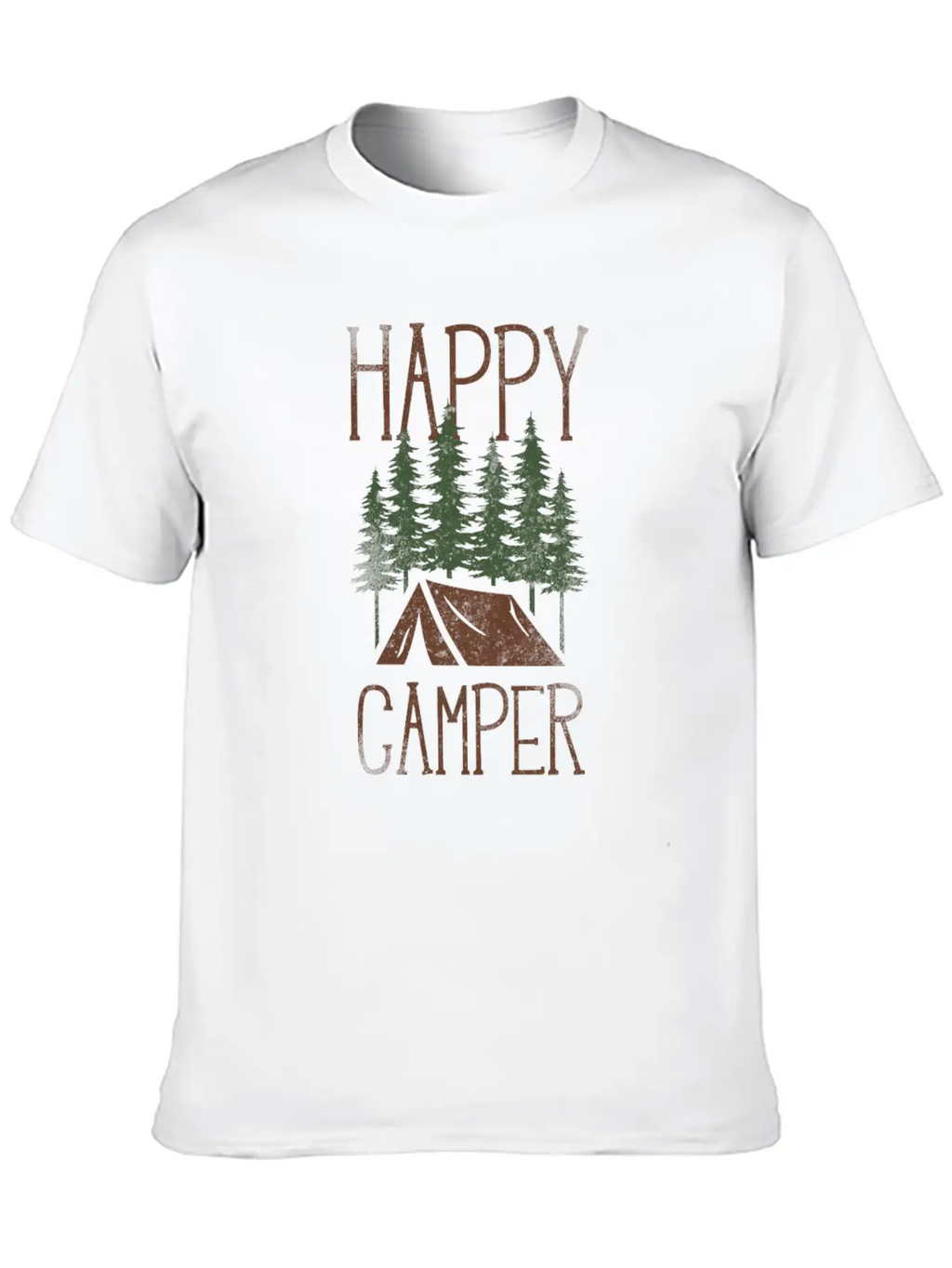 Camping Tent Happy Camper Classic Cotton Tee – Unisex Comfort For Any Season