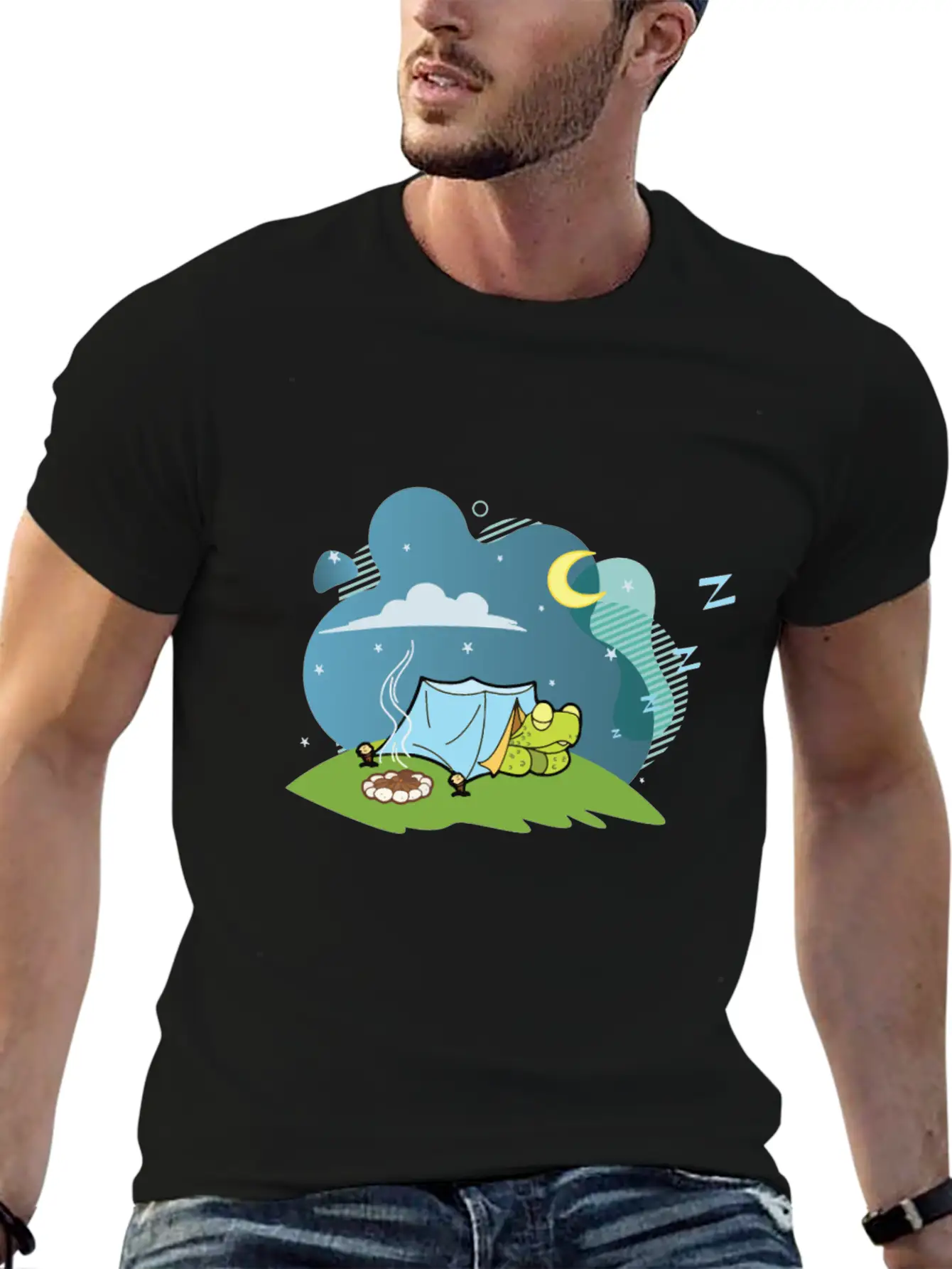 Camping Turtle Gift Tshirt Timeless Short Sleeve Tee – Comfy And Minimalist Design