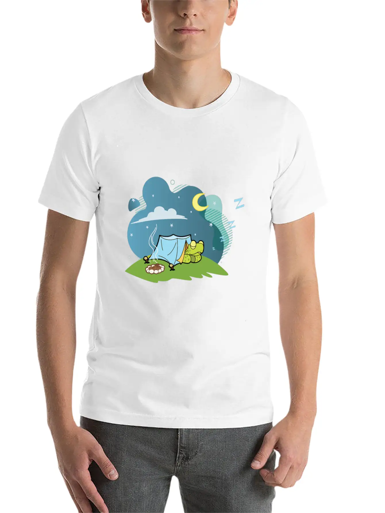 Camping Turtle Gift Tshirt Timeless Short Sleeve Tee – Comfy And Minimalist Design