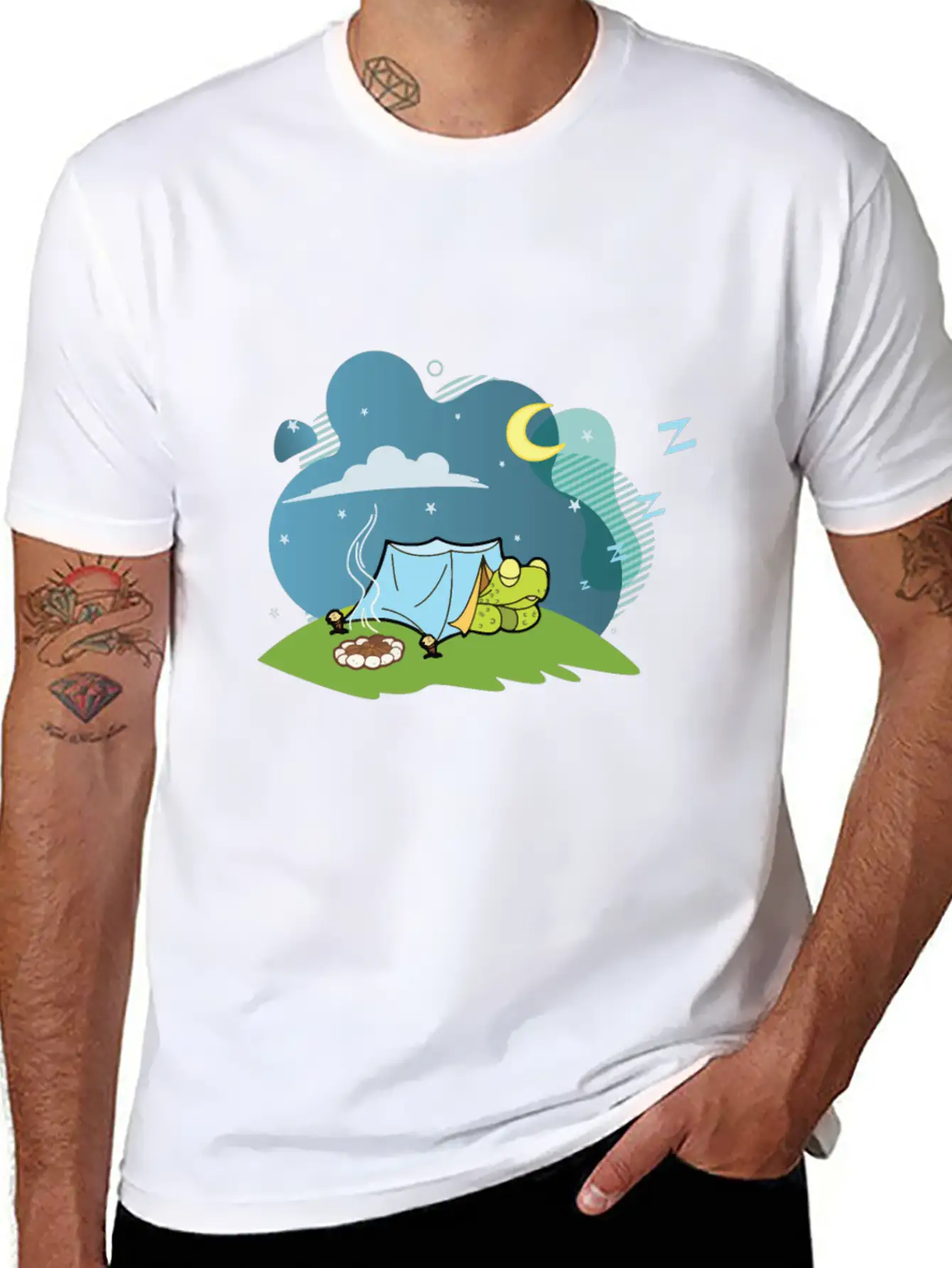 Camping Turtle Gift Tshirt Timeless Short Sleeve Tee – Comfy And Minimalist Design
