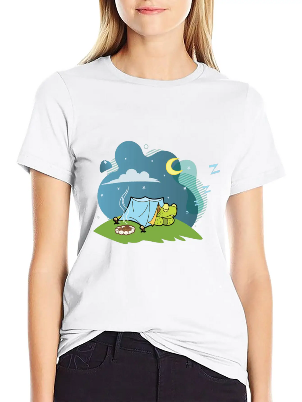 Camping Turtle Gift Tshirt Timeless Short Sleeve Tee – Comfy And Minimalist Design