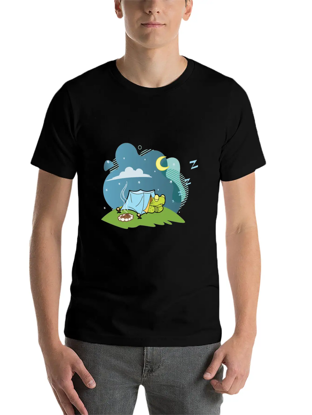 Camping Turtle Gift Tshirt Timeless Short Sleeve Tee – Comfy And Minimalist Design