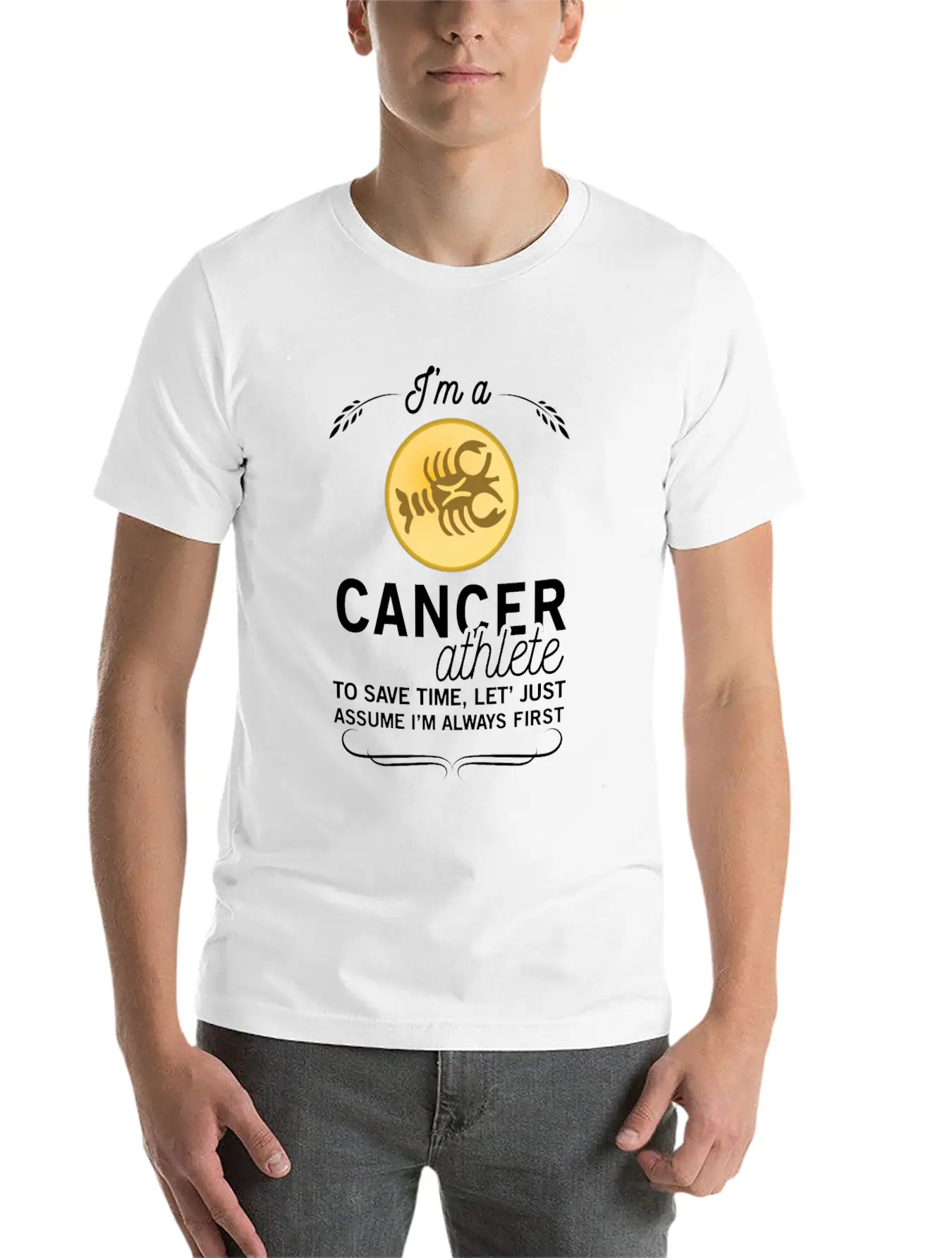 CANCER ATHLETE TO SAVE TIME ASSUME ALWAYS FIRST Unisex Casual T-Shirt – Clean Design For Daily Comfort