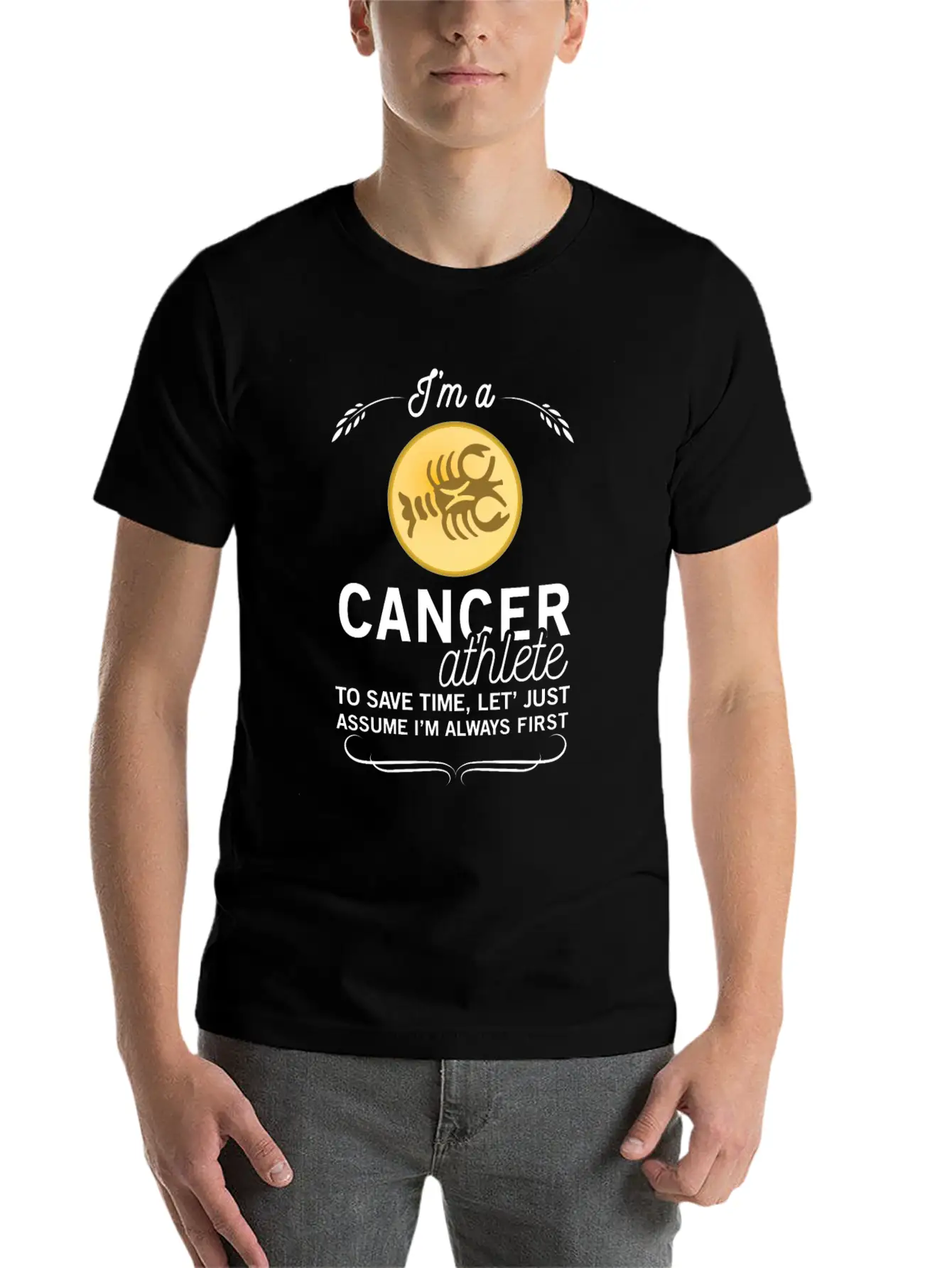 CANCER ATHLETE TO SAVE TIME ASSUME ALWAYS FIRST Unisex Casual T-Shirt – Clean Design For Daily Comfort