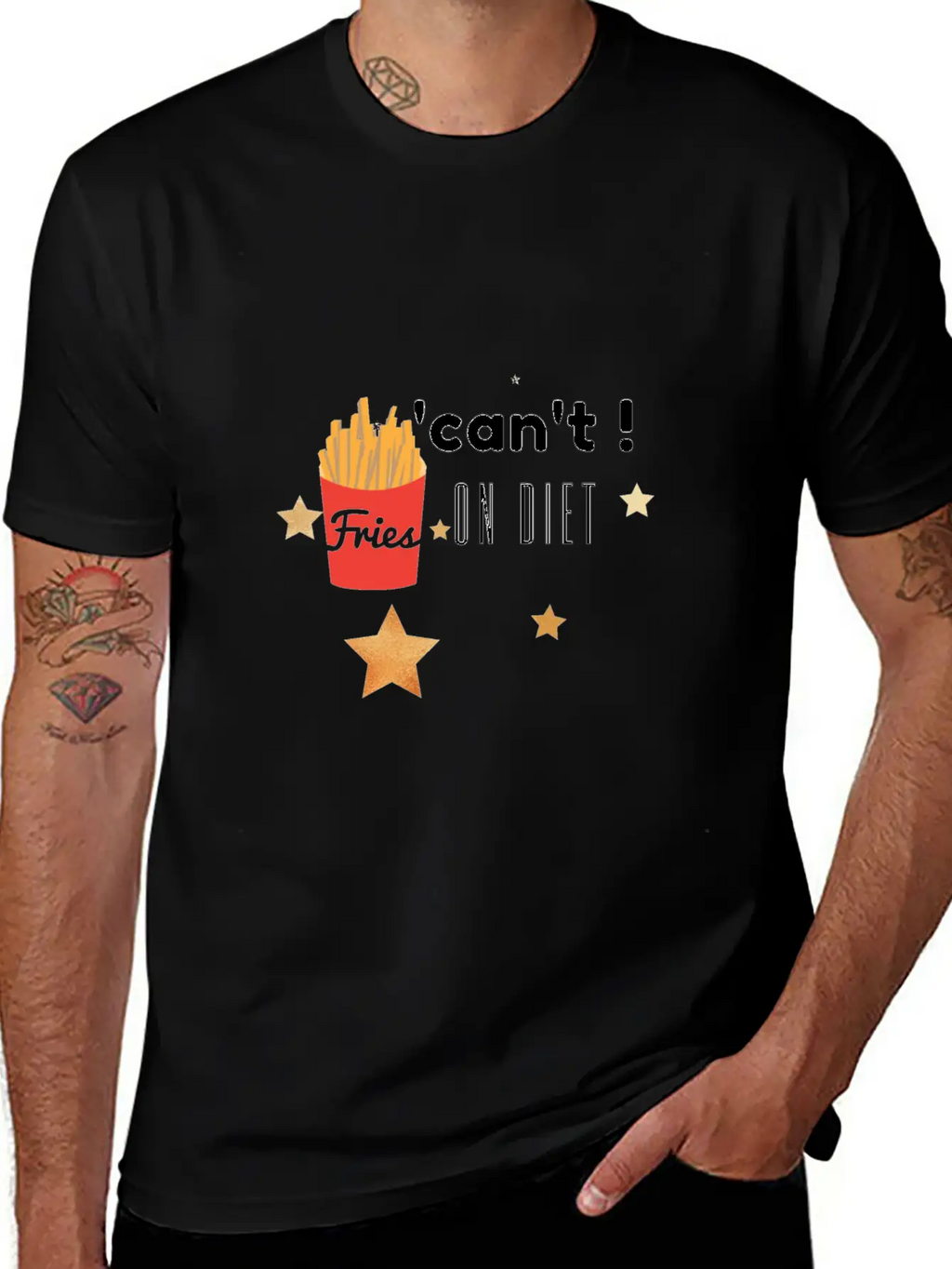'can't ! On Diet... Breathable Soft Cotton T-Shirt – Timeless Casual Look
