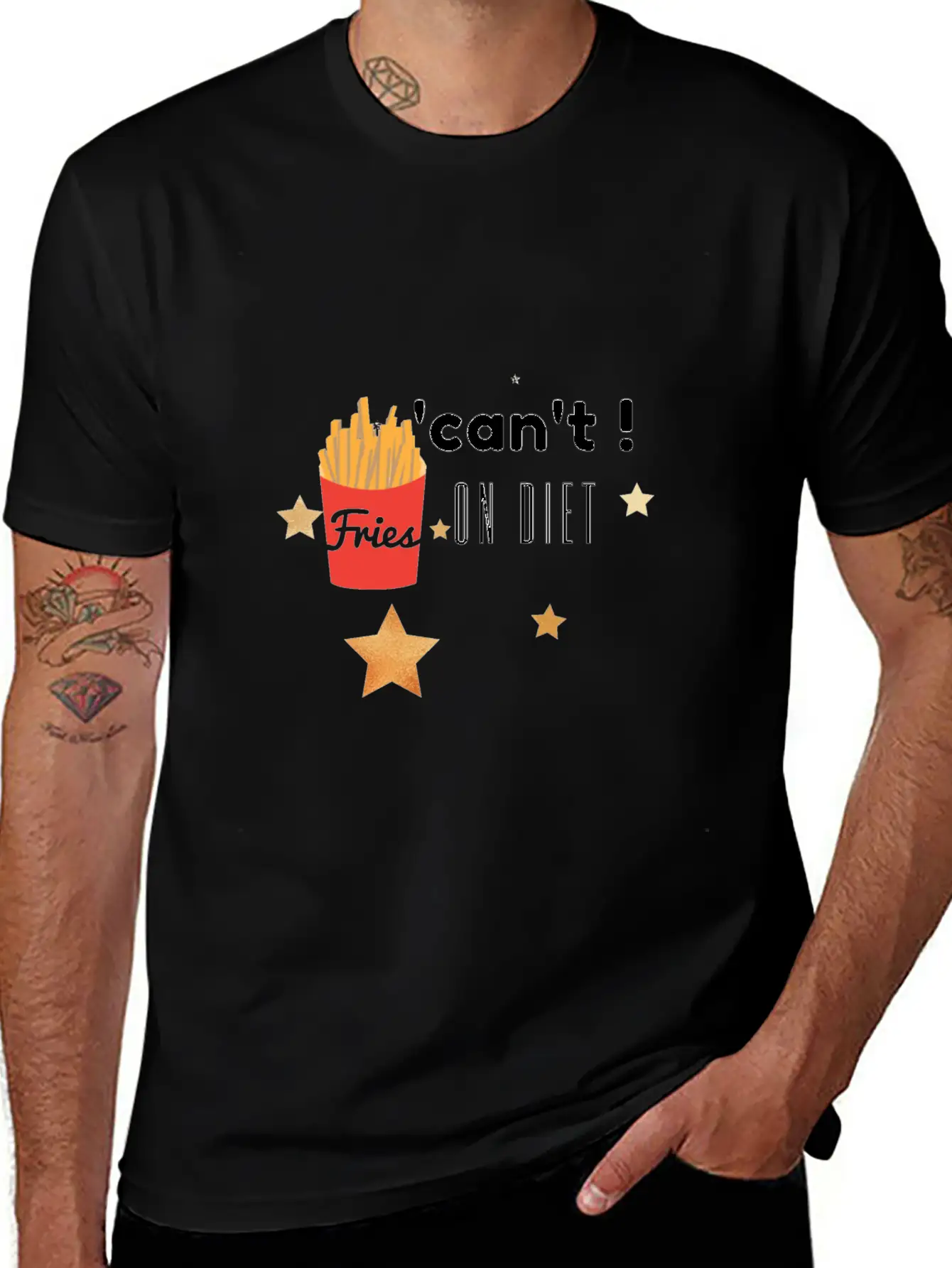 'can't ! On Diet... Breathable Soft Cotton T-Shirt – Timeless Casual Look