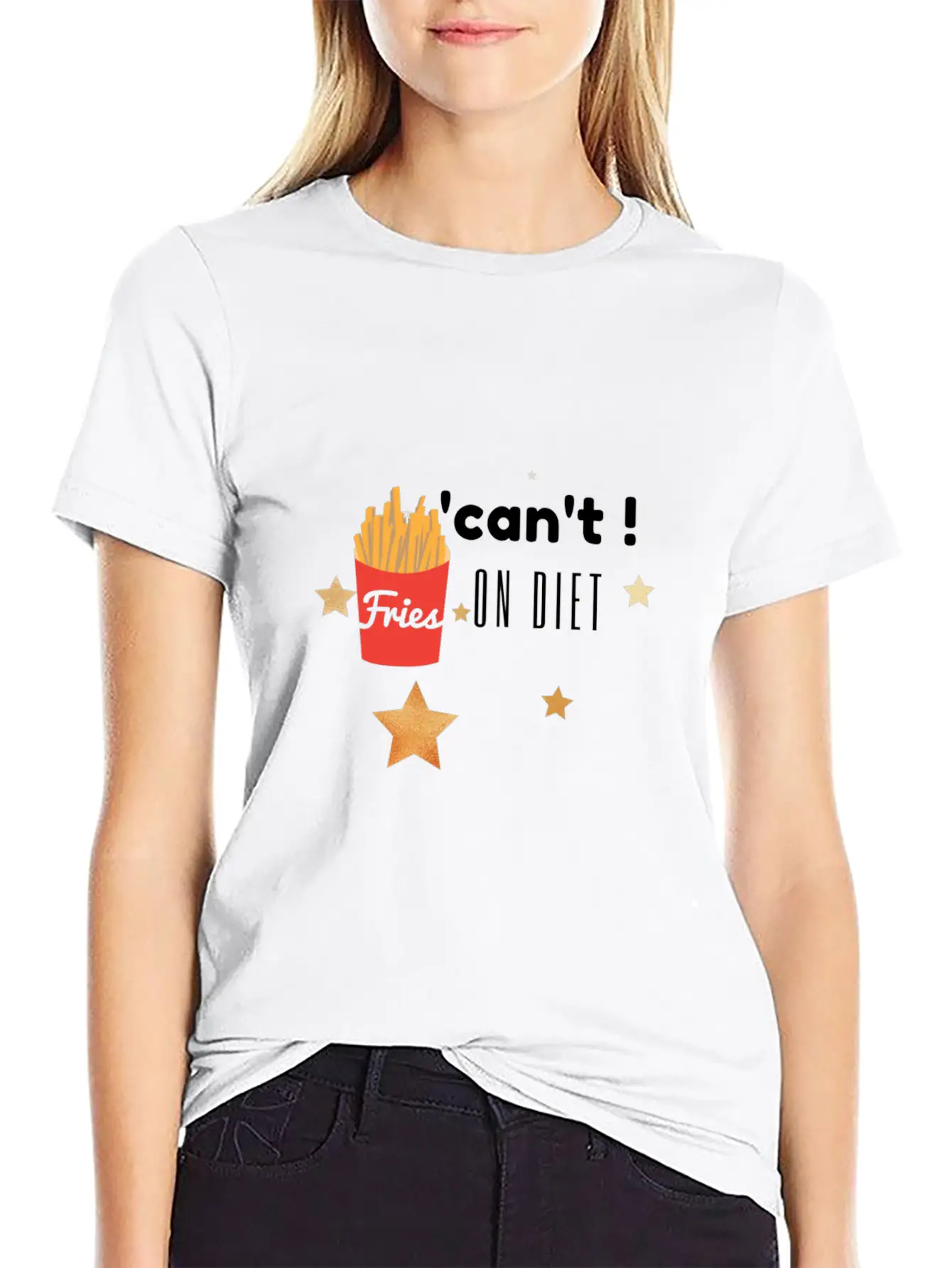 'can't ! On Diet... Breathable Soft Cotton T-Shirt – Timeless Casual Look