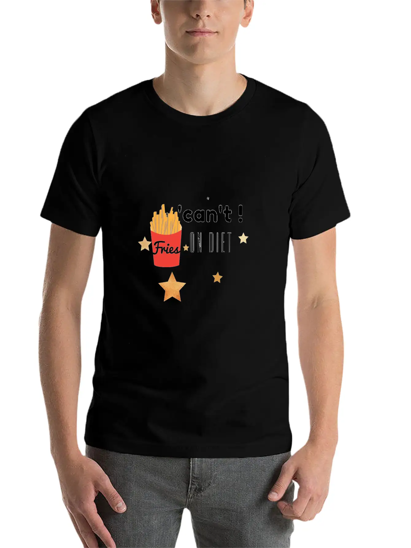 'can't ! On Diet... Breathable Soft Cotton T-Shirt – Timeless Casual Look
