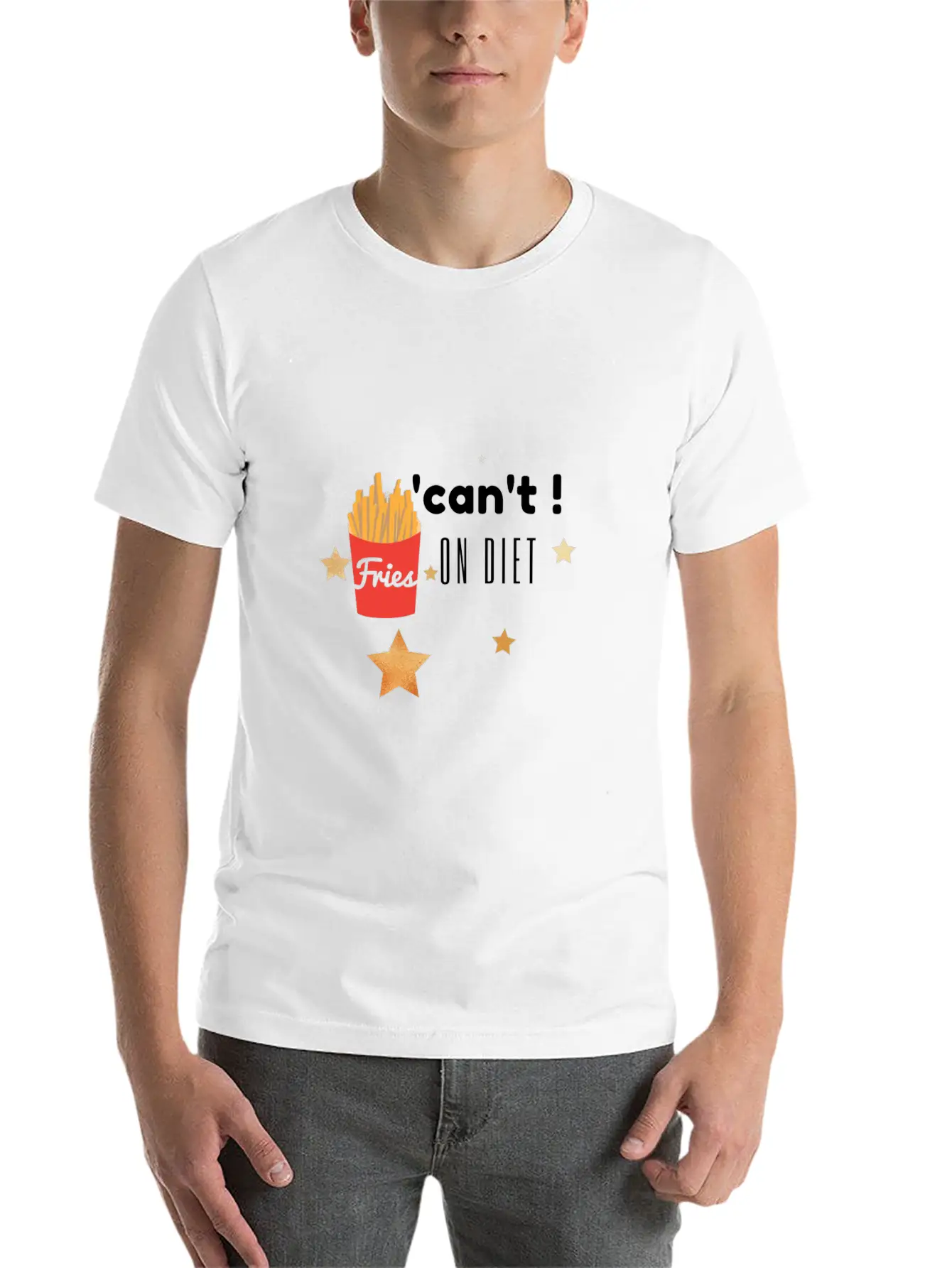 'can't ! On Diet... Breathable Soft Cotton T-Shirt – Timeless Casual Look