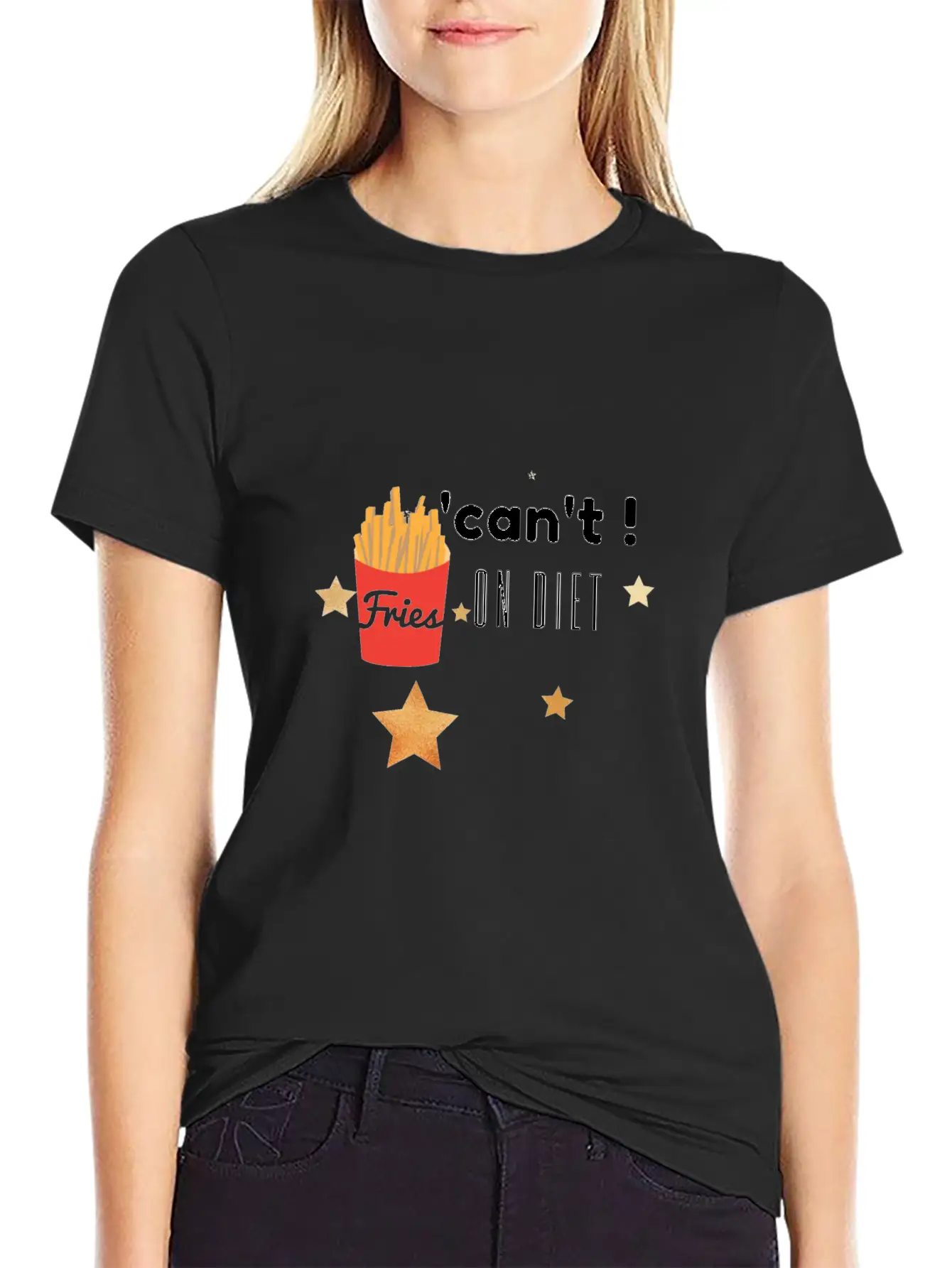 'can't ! On Diet... Breathable Soft Cotton T-Shirt – Timeless Casual Look
