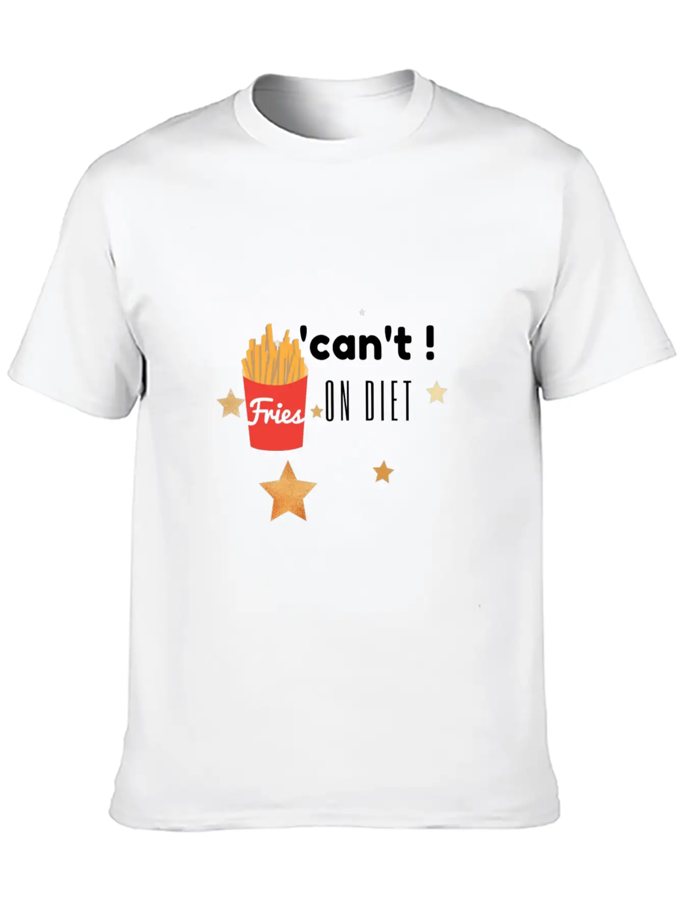 'can't ! On Diet... Breathable Soft Cotton T-Shirt – Timeless Casual Look