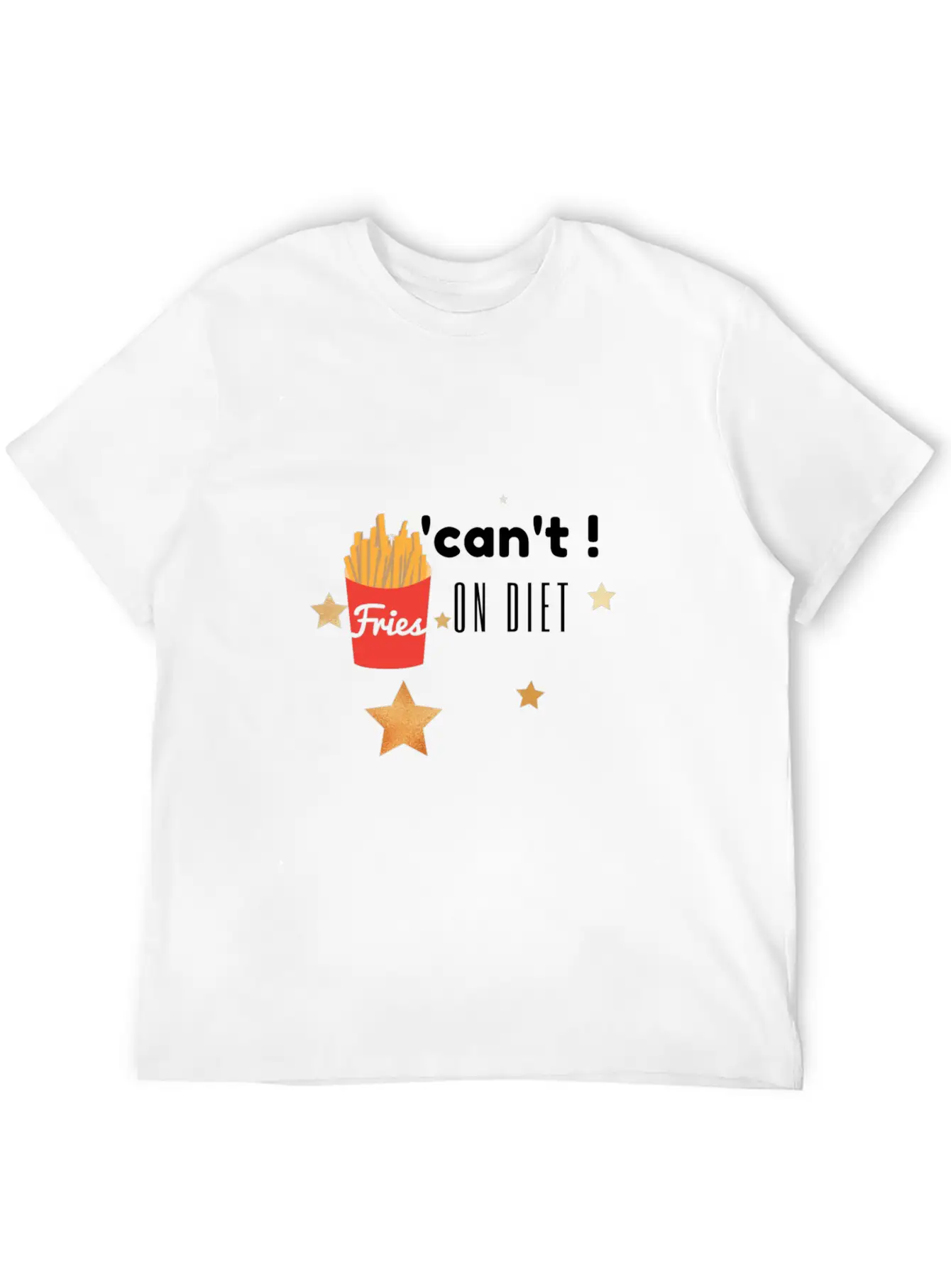 'can't ! On Diet... Breathable Soft Cotton T-Shirt – Timeless Casual Look