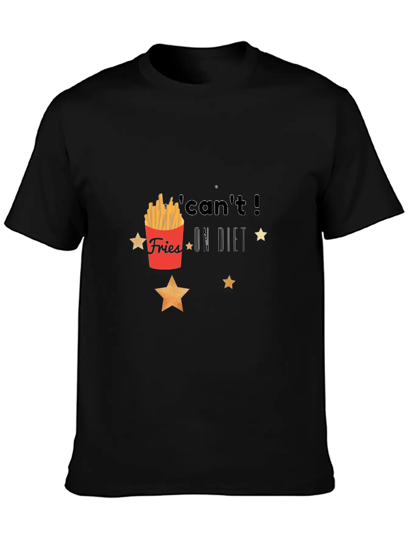 'can't ! On Diet... Breathable Soft Cotton T-Shirt – Timeless Casual Look