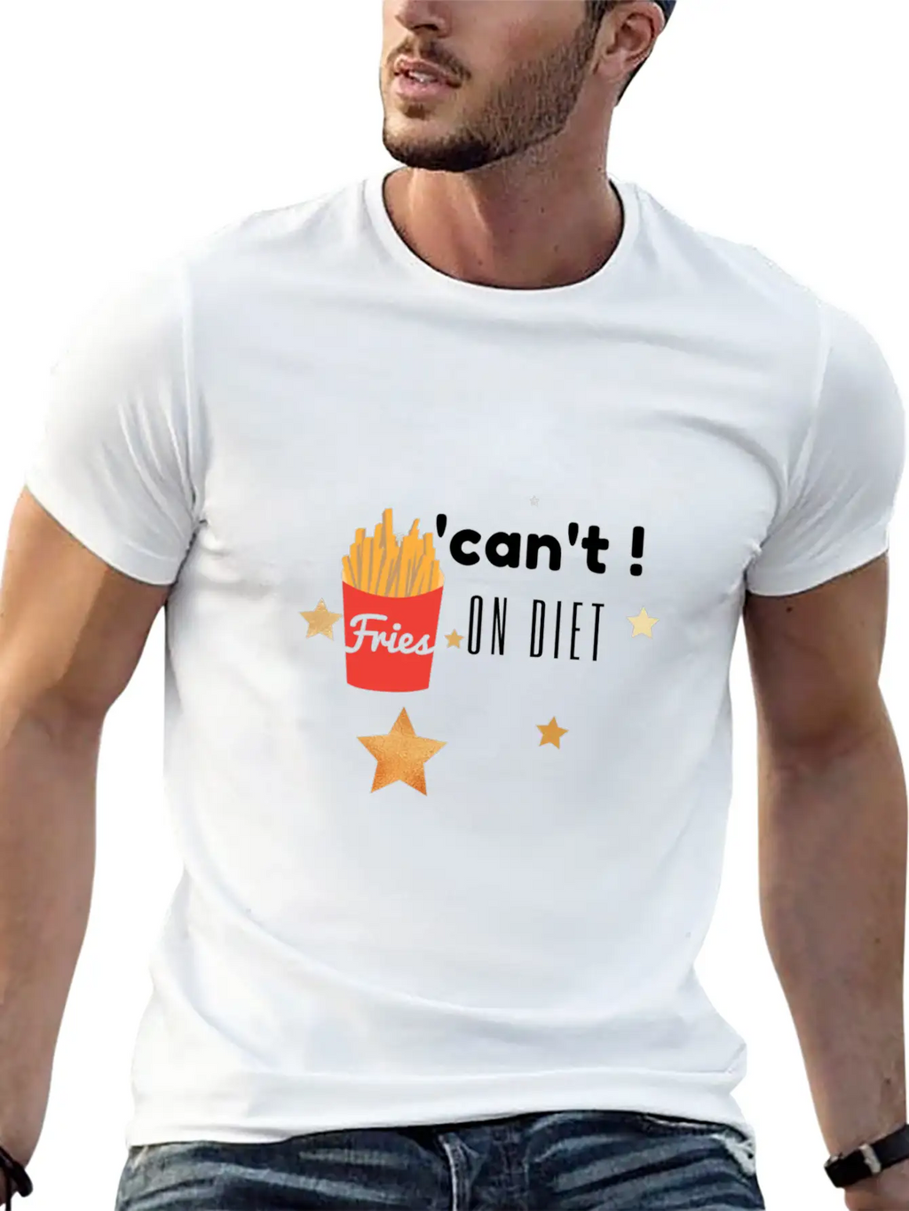 'can't ! On Diet... Breathable Soft Cotton T-Shirt – Timeless Casual Look