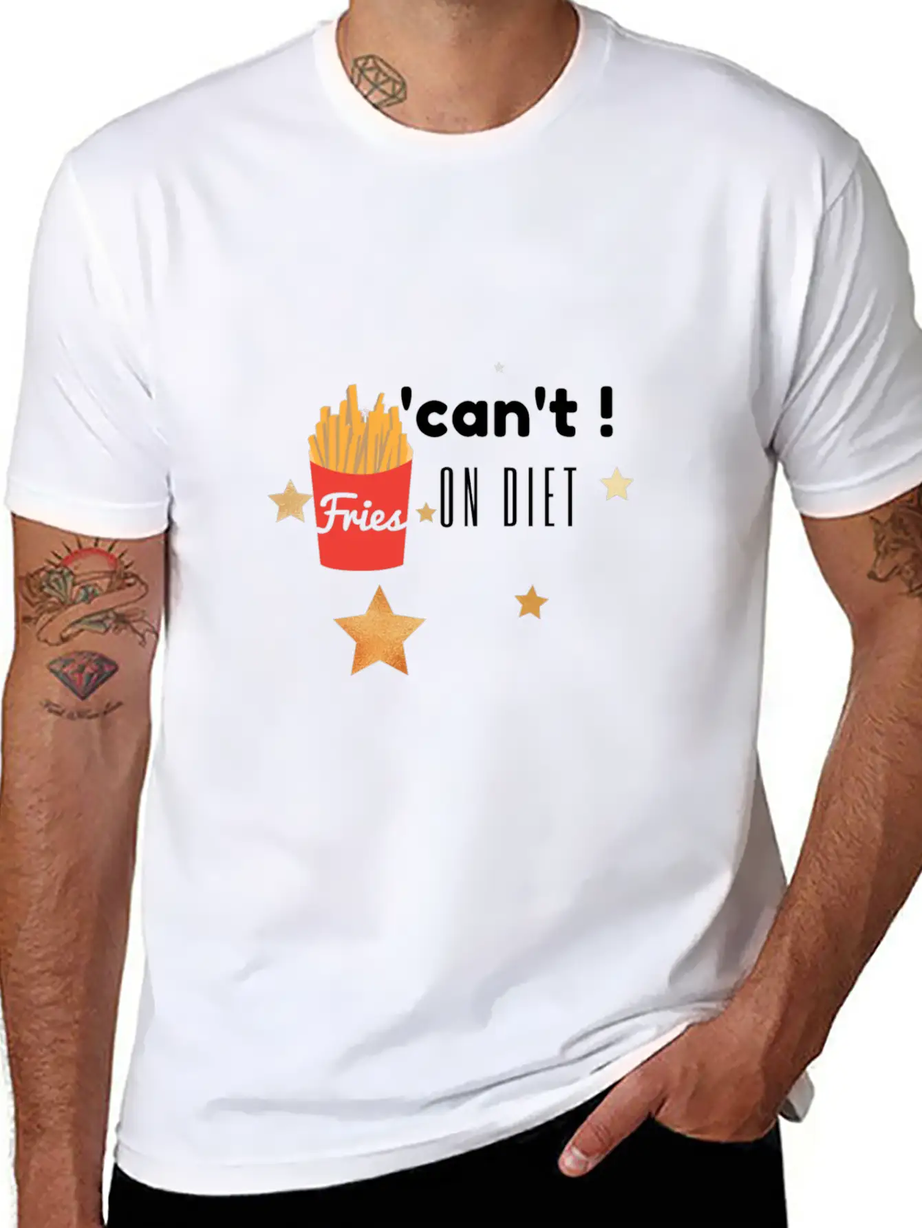 'can't ! On Diet... Breathable Soft Cotton T-Shirt – Timeless Casual Look