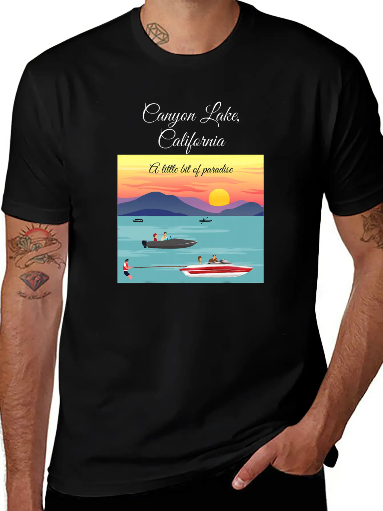 Canyon Lake Californa Little Bit Of Paradise Men Classic Cotton Tee – Unisex Comfort For Any Season