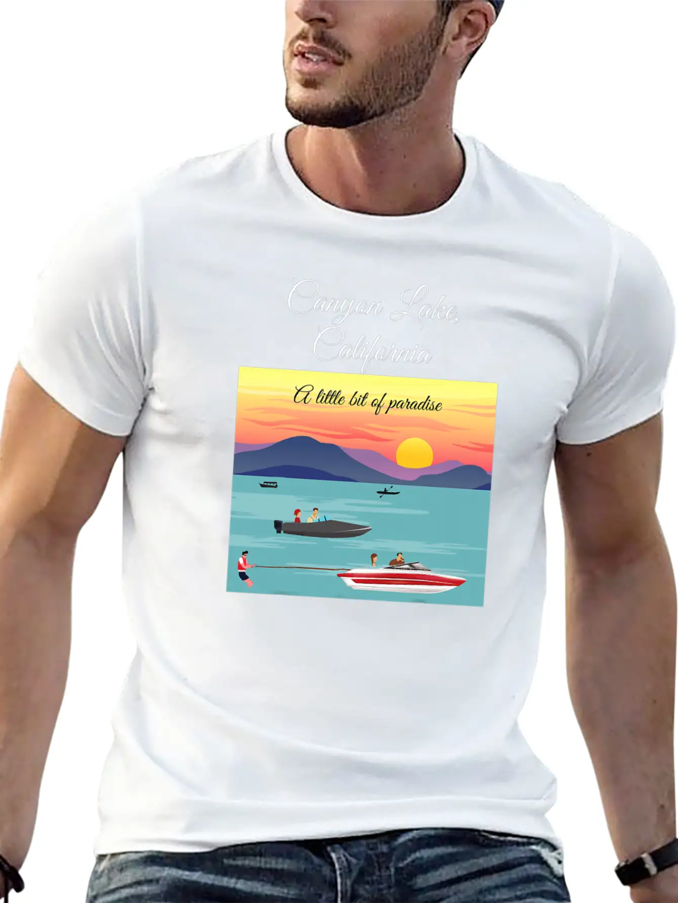 Canyon Lake Californa Little Bit Of Paradise Men Classic Cotton Tee – Unisex Comfort For Any Season