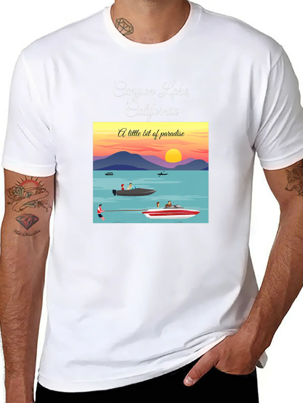 Canyon Lake Californa Little Bit Of Paradise Men Classic Cotton Tee – Unisex Comfort For Any Season