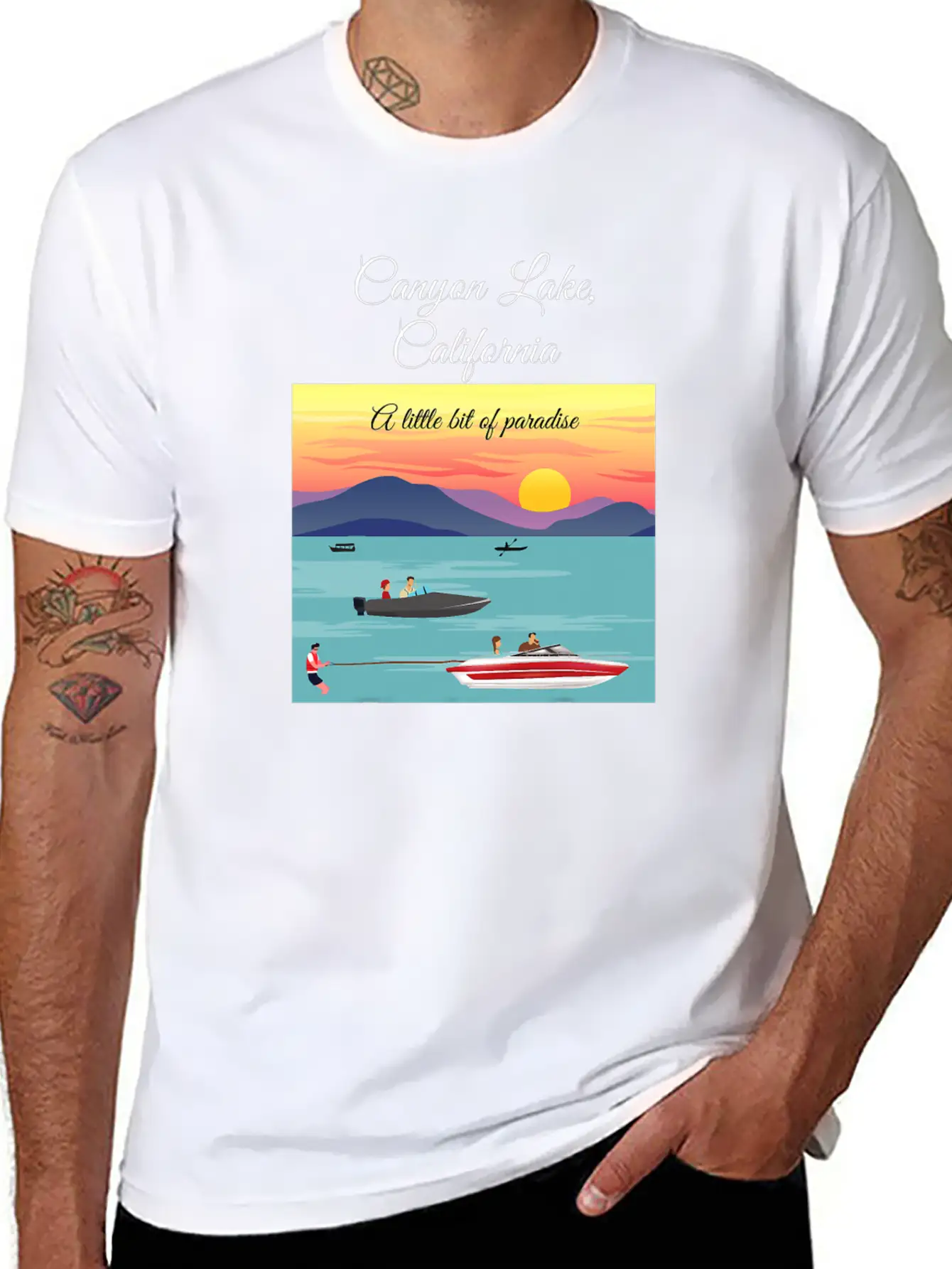 Canyon Lake Californa Little Bit Of Paradise Men Classic Cotton Tee – Unisex Comfort For Any Season