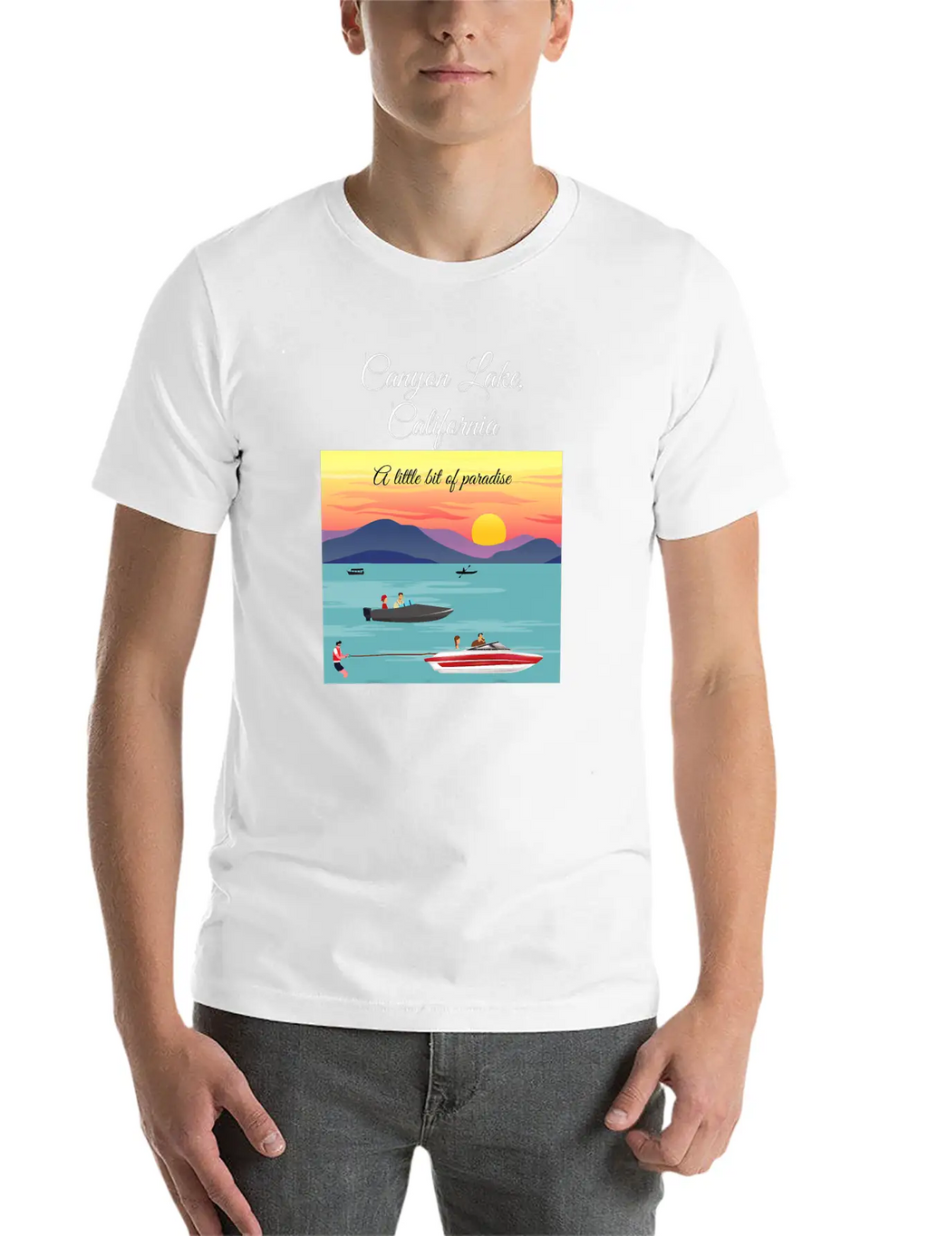 Canyon Lake Californa Little Bit Of Paradise Men Classic Cotton Tee – Unisex Comfort For Any Season