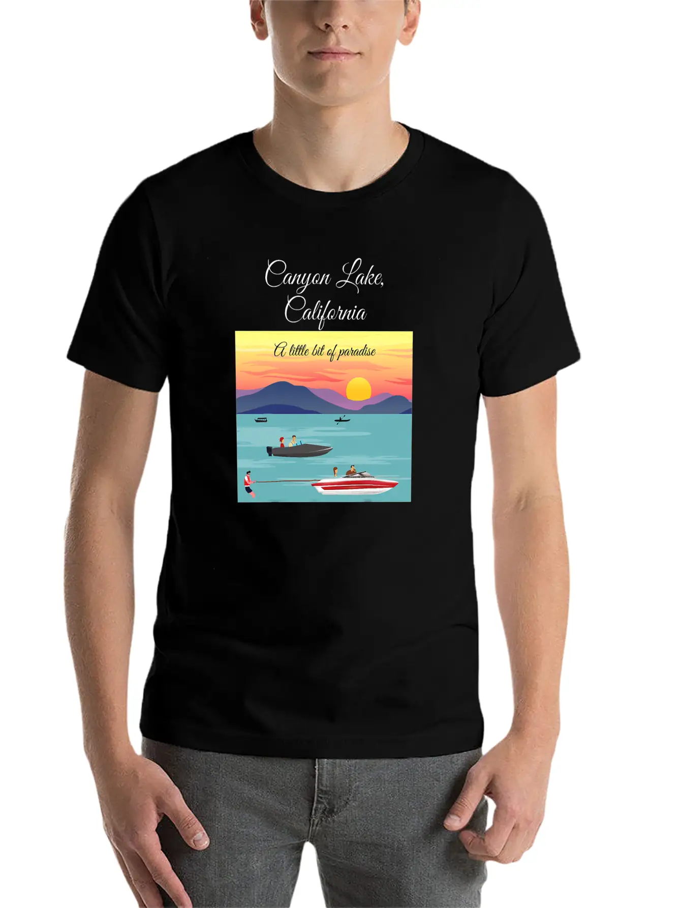 Canyon Lake Californa Little Bit Of Paradise Men Classic Cotton Tee – Unisex Comfort For Any Season