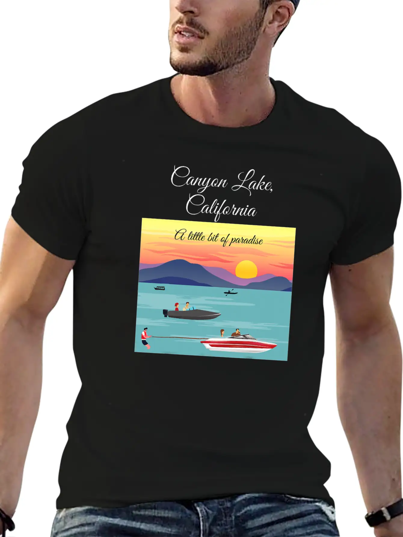 Canyon Lake Californa Little Bit Of Paradise Men Classic Cotton Tee – Unisex Comfort For Any Season