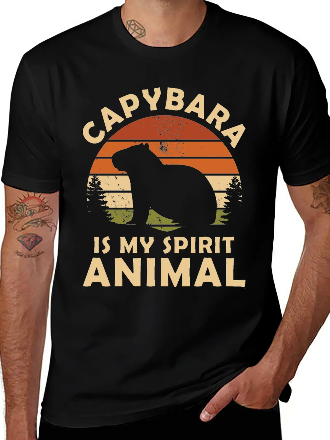 Capybara Is My Spirit Animal Classic Cotton Tee – Unisex Comfort For Any Season