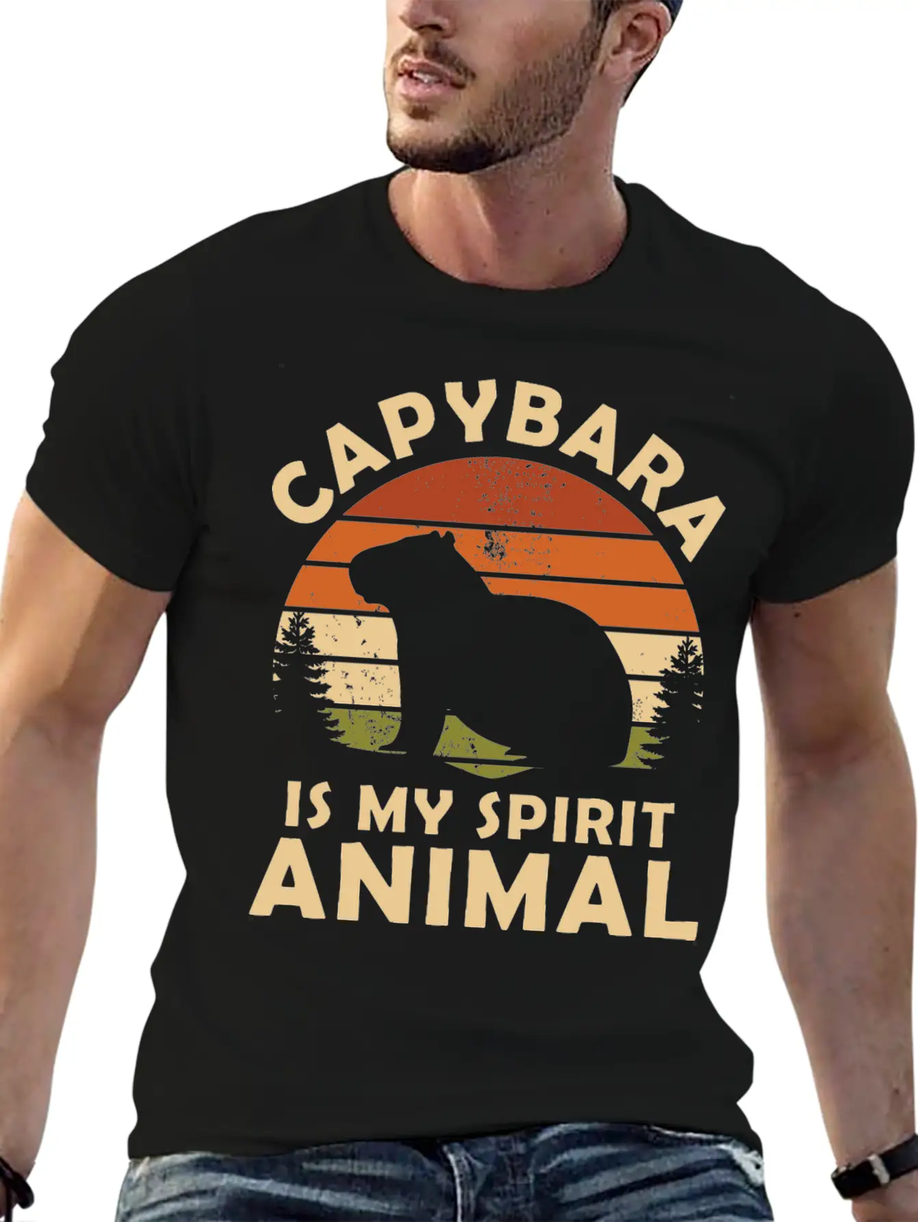 Capybara Is My Spirit Animal Classic Cotton Tee – Unisex Comfort For Any Season
