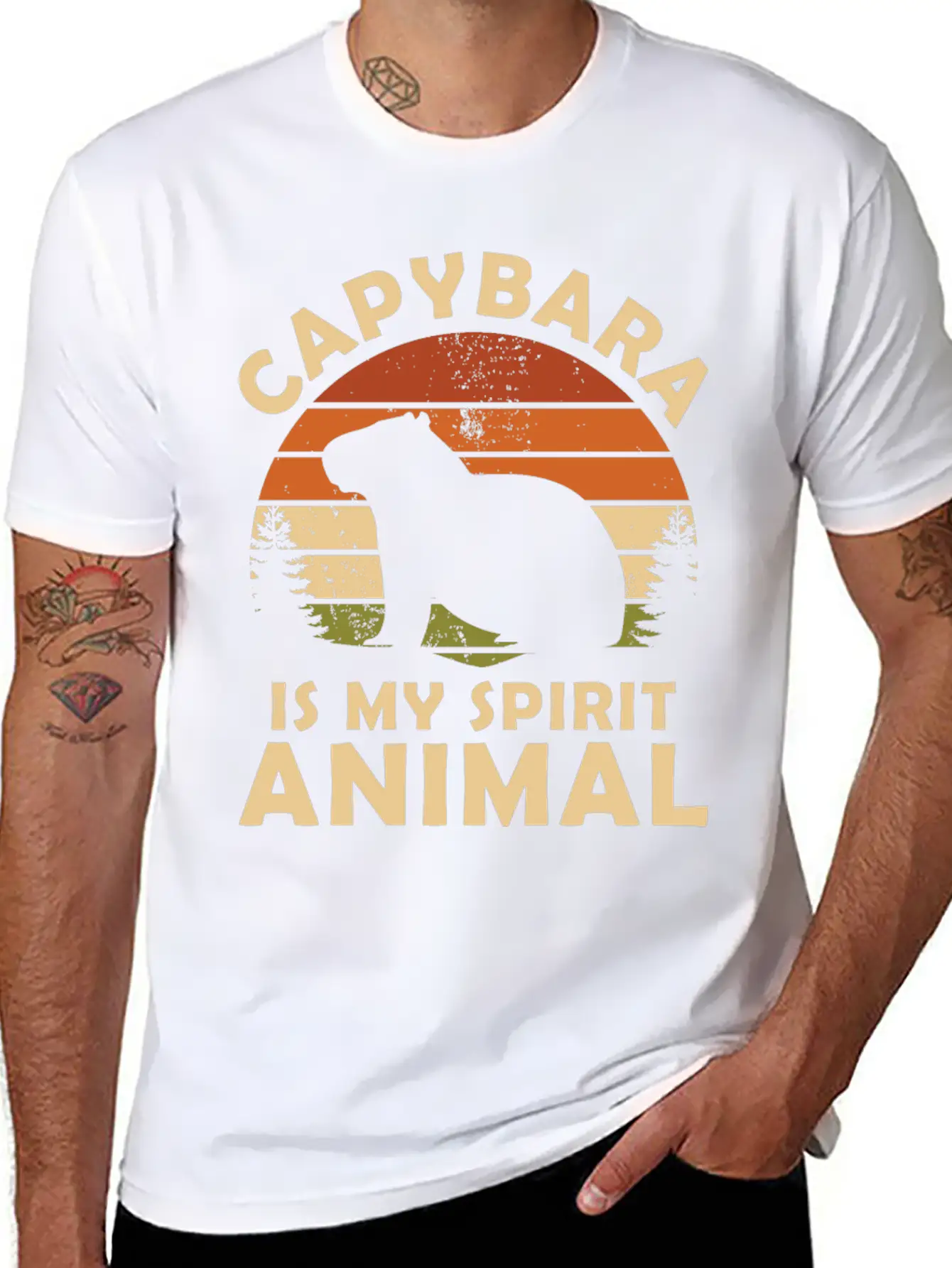 Capybara Is My Spirit Animal Classic Cotton Tee – Unisex Comfort For Any Season