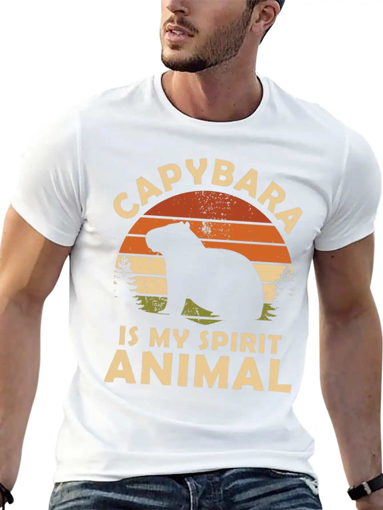 Capybara Is My Spirit Animal Classic Cotton Tee – Unisex Comfort For Any Season