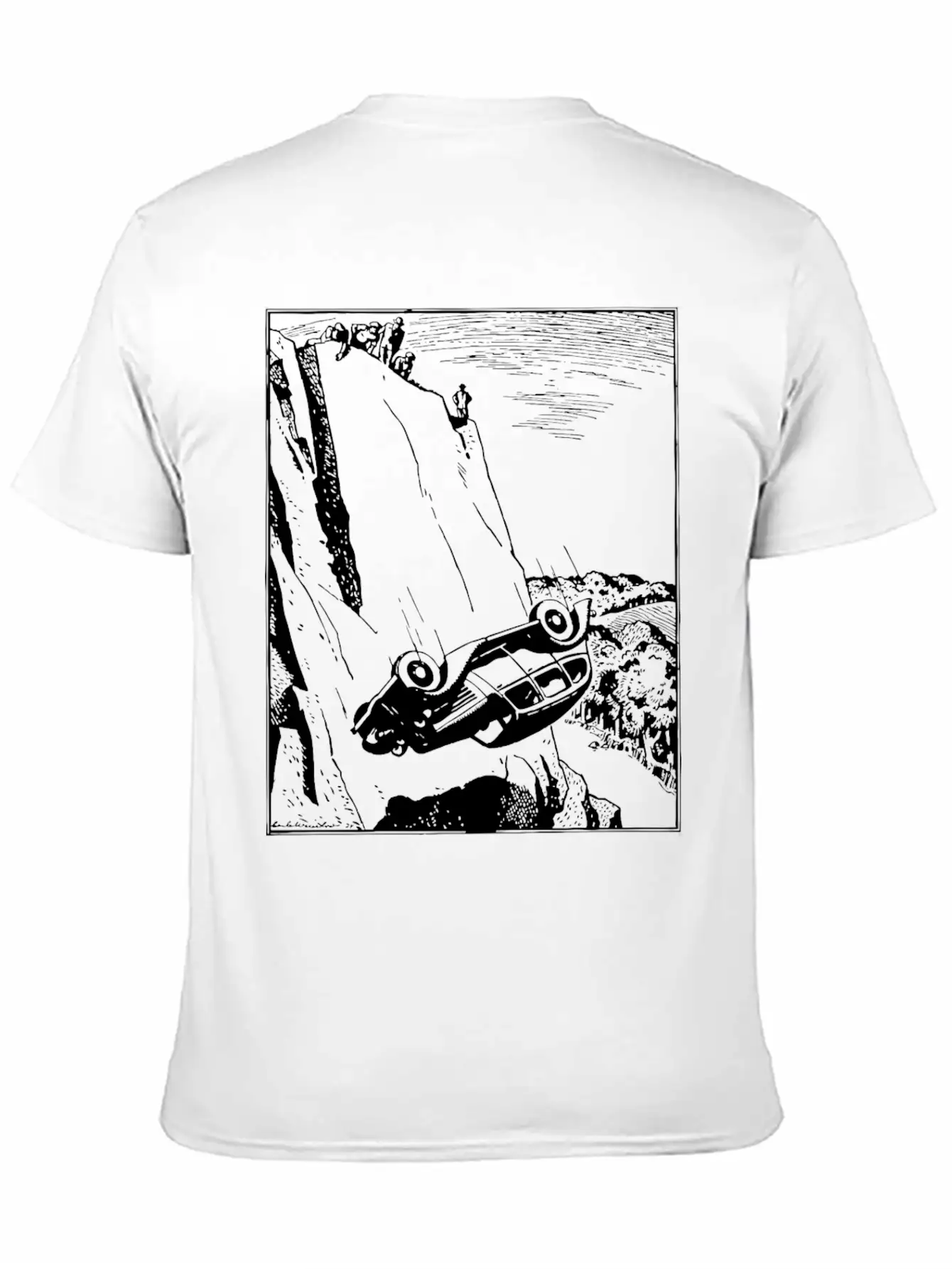 Car Flip Over The Cliff Classic Cotton Tee – Unisex Comfort For Any Season