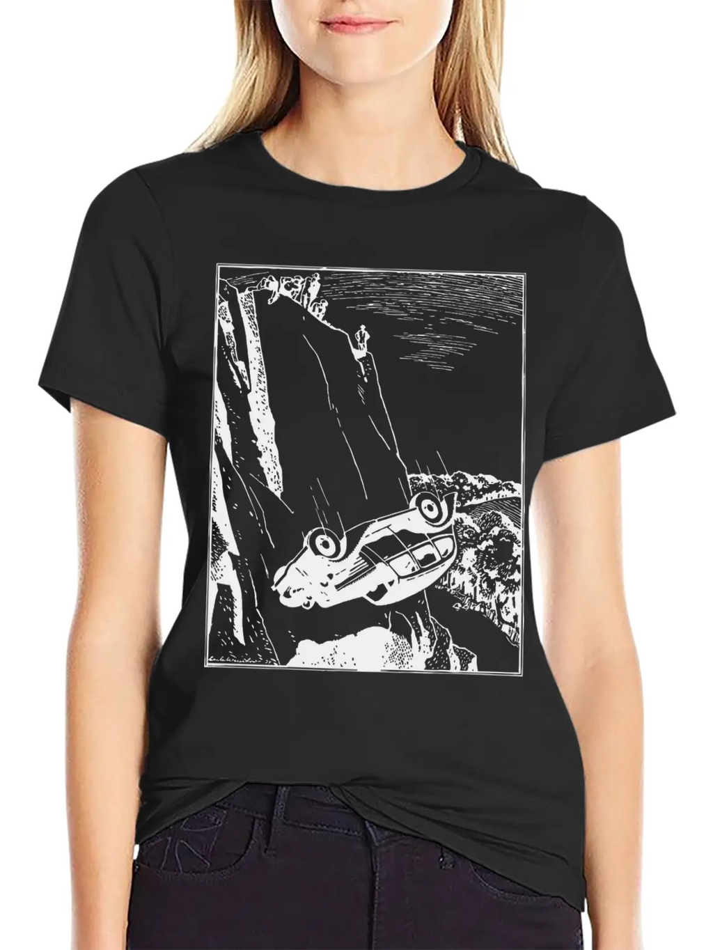 Car Flip Over The Cliff Classic Cotton Tee – Unisex Comfort For Any Season