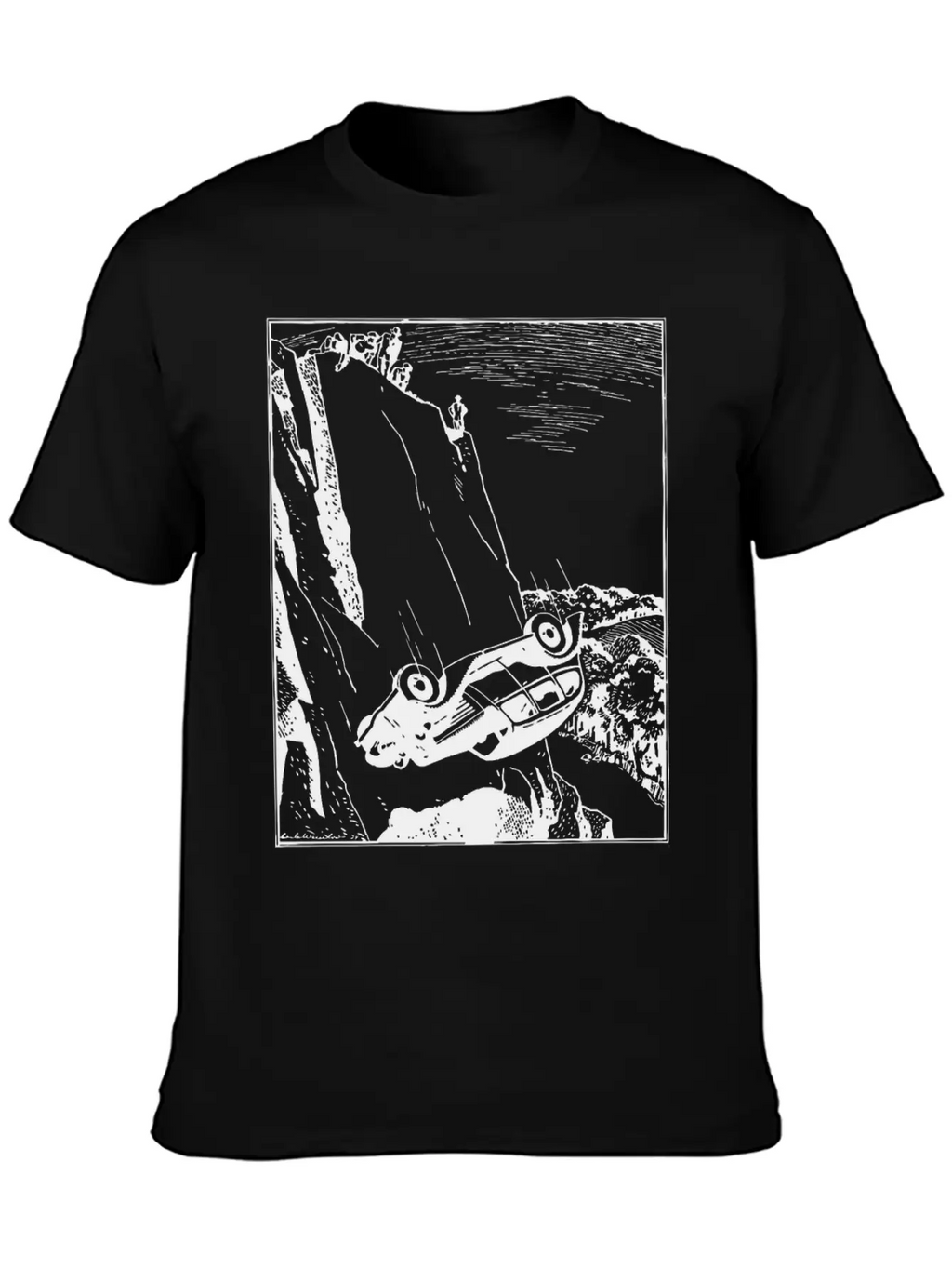 Car Flip Over The Cliff Classic Cotton Tee – Unisex Comfort For Any Season