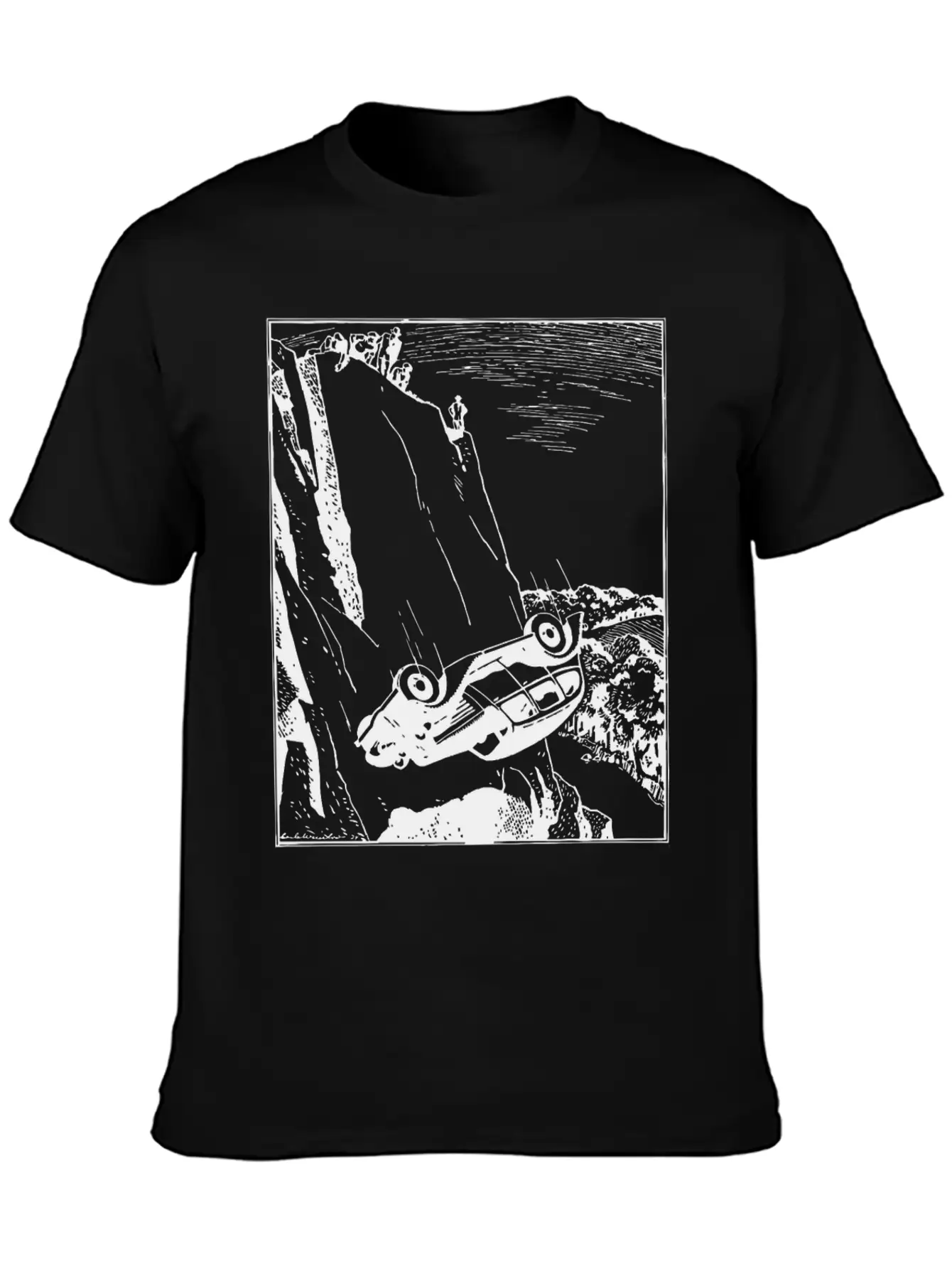 Car Flip Over The Cliff Classic Cotton Tee – Unisex Comfort For Any Season
